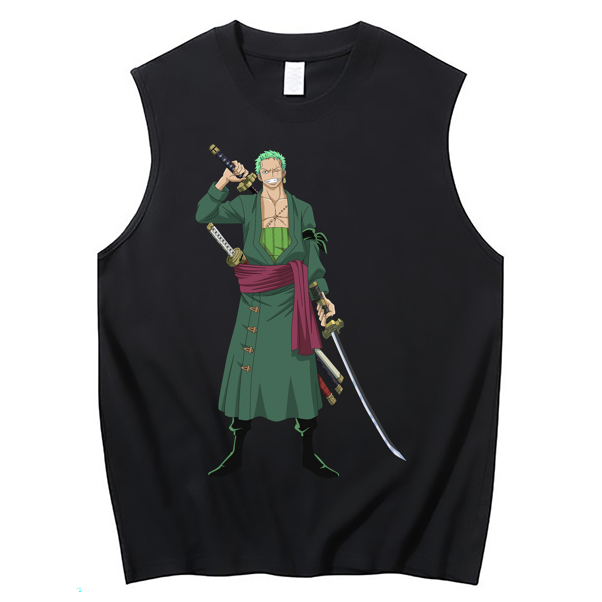 ワンピース ロロノア・ゾロ ONE PIECE Roronoa Zoro コットン100％タンクトップ（フロントプリント）