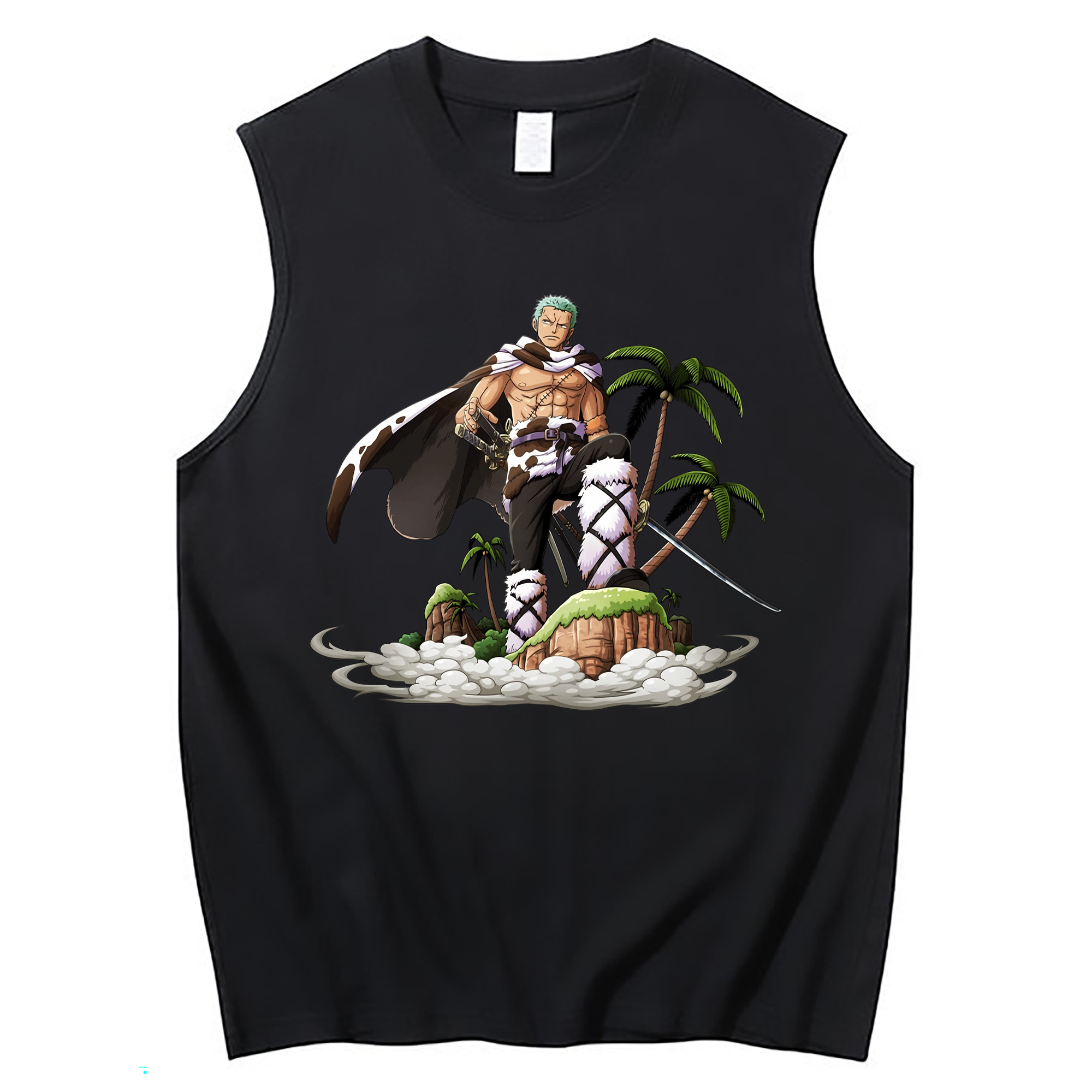 ワンピース ロロノア・ゾロ ONE PIECE Roronoa Zoro コットン100％タンクトップ（フロントプリント）