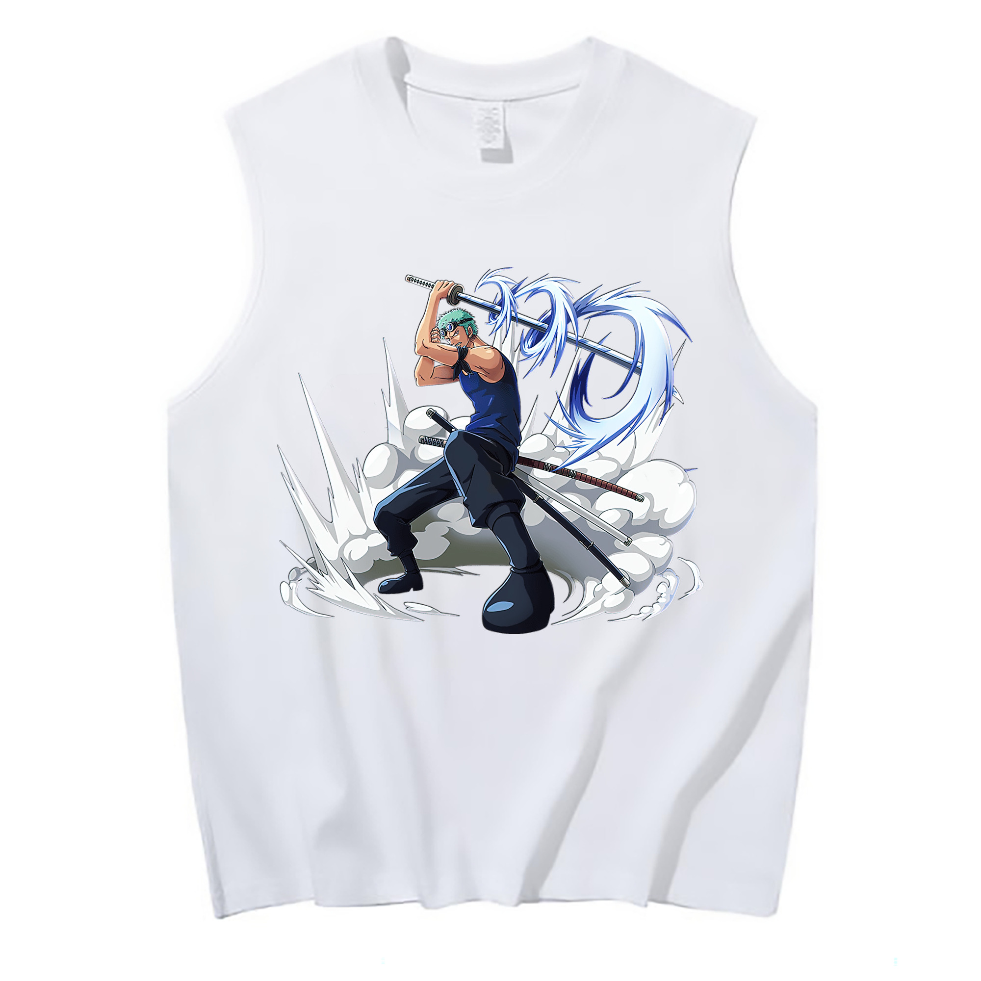 ワンピース ロロノア・ゾロ ONE PIECE Roronoa Zoro コットン100％タンクトップ（フロントプリント）
