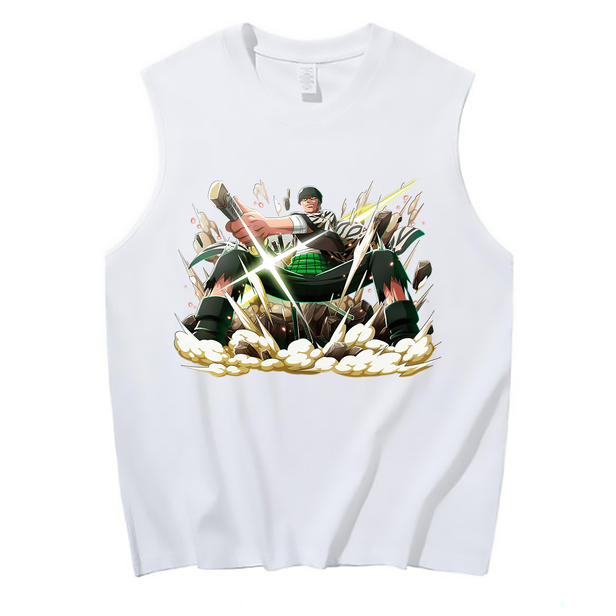 ワンピース ロロノア・ゾロ ONE PIECE Roronoa Zoro コットン100％タンクトップ（フロントプリント）