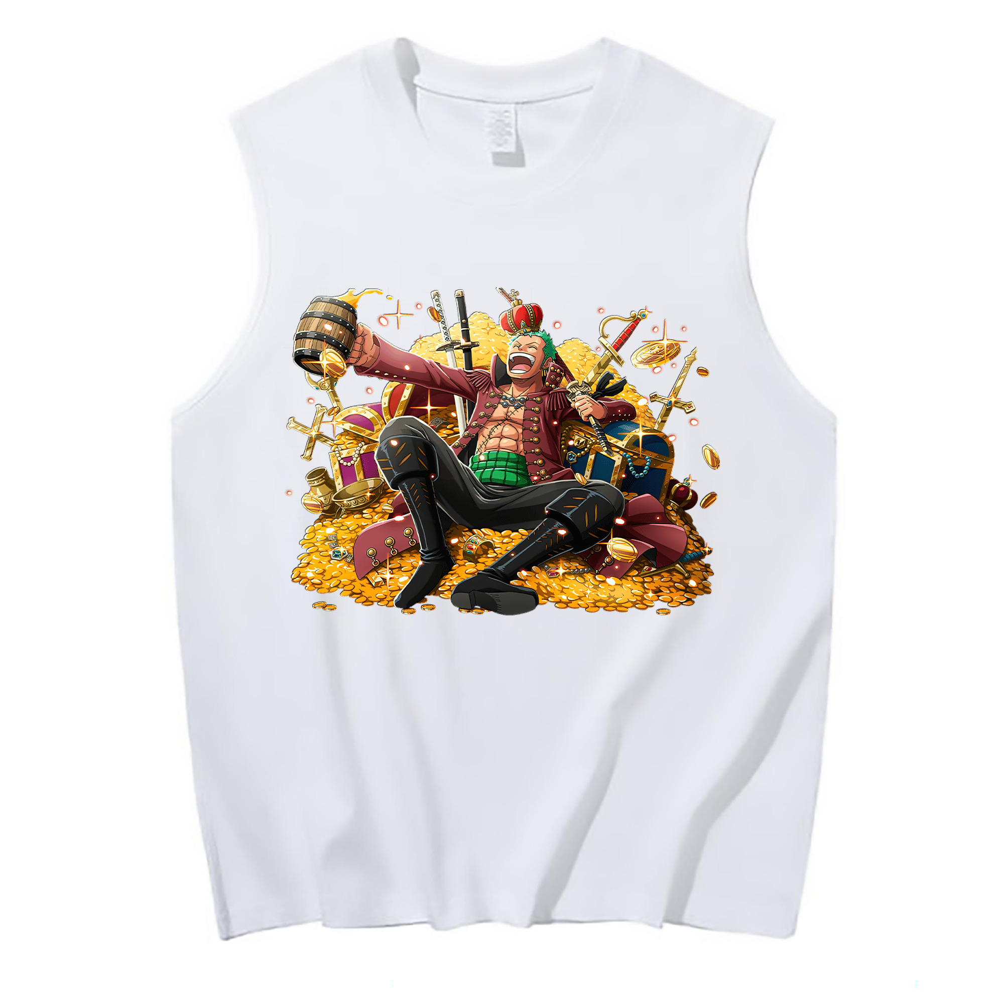 ワンピース ロロノア・ゾロ ONE PIECE Roronoa Zoro コットン100％タンクトップ（フロントプリント）