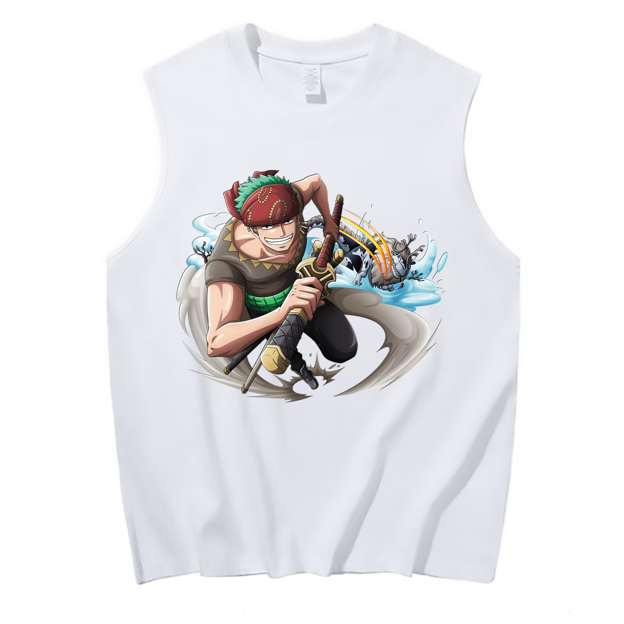 ワンピース ロロノア・ゾロ ONE PIECE Roronoa Zoro コットン100％タンクトップ（フロントプリント）