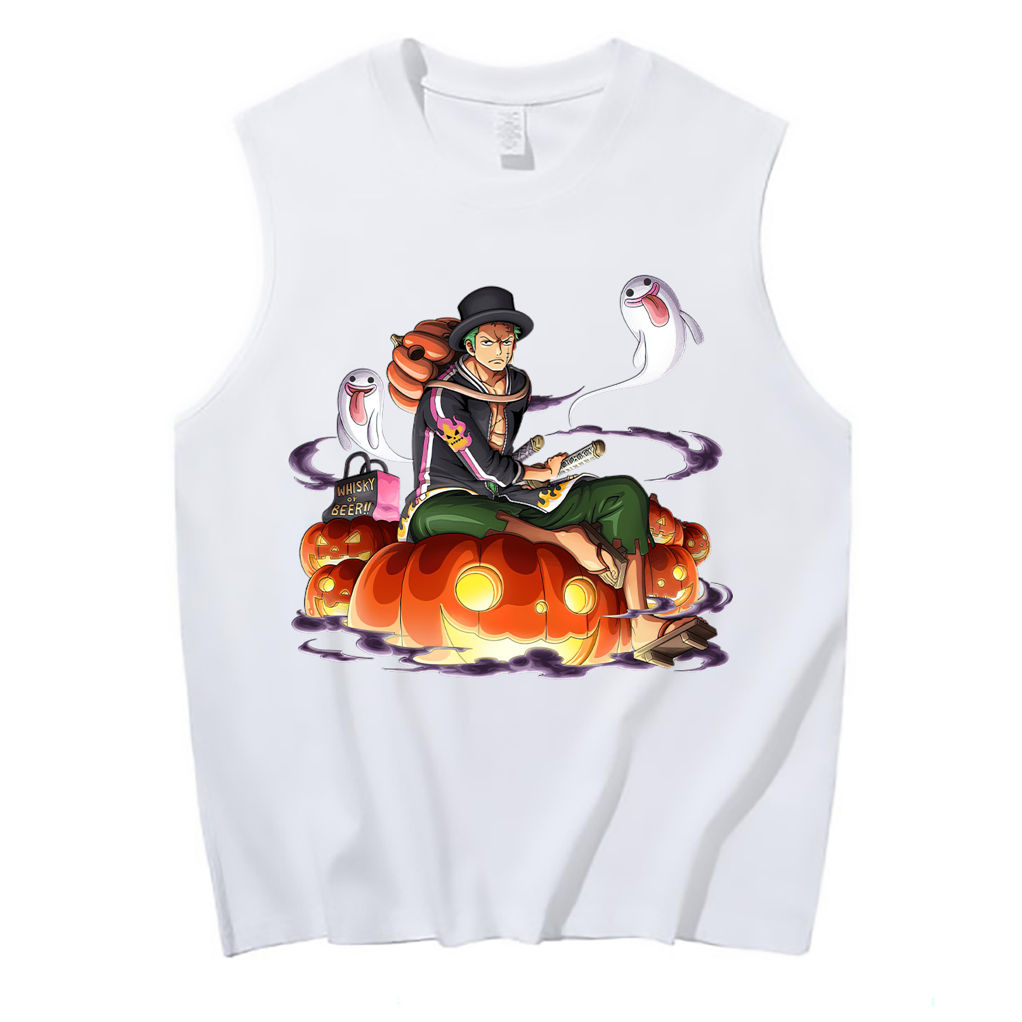 ワンピース ロロノア・ゾロ ONE PIECE Roronoa Zoro コットン100％タンクトップ（フロントプリント）