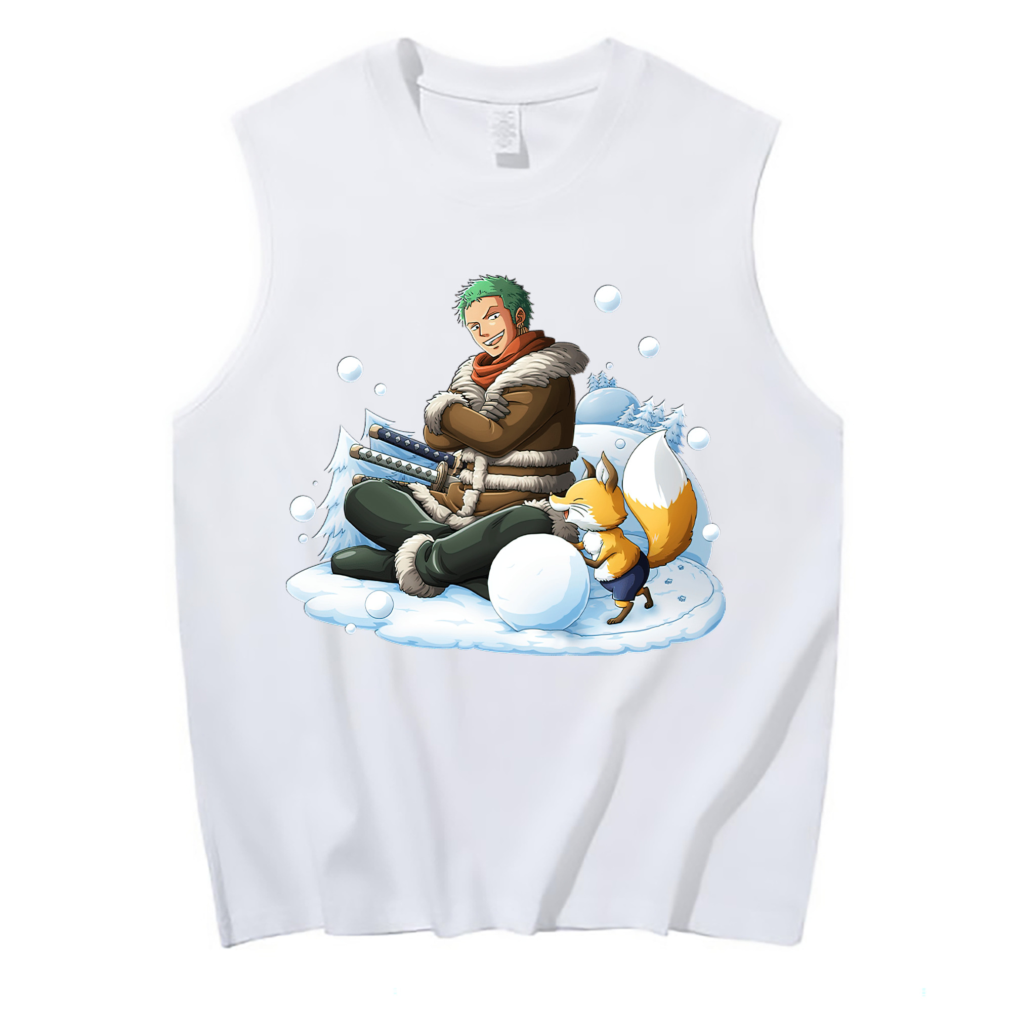 ワンピース ロロノア・ゾロ ONE PIECE Roronoa Zoro コットン100％タンクトップ（フロントプリント）
