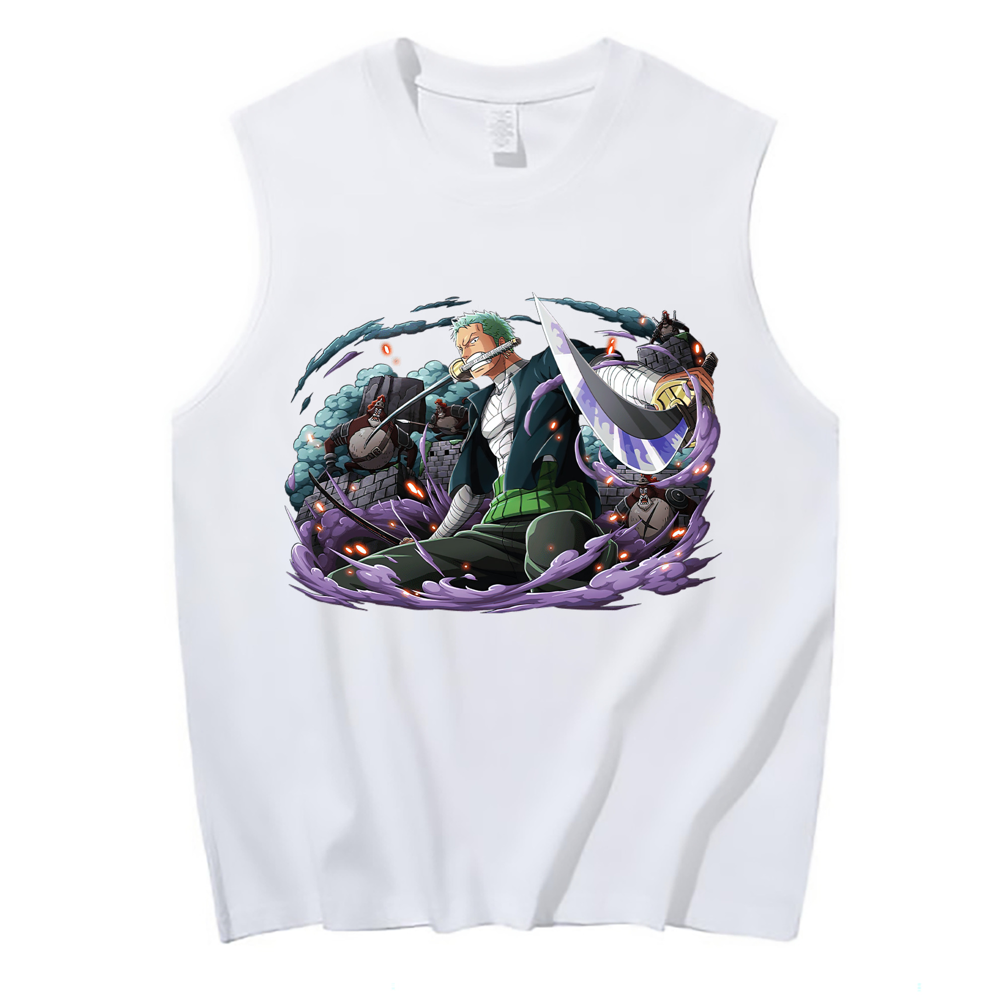 ワンピース ロロノア・ゾロ ONE PIECE Roronoa Zoro コットン100％タンクトップ（フロントプリント）