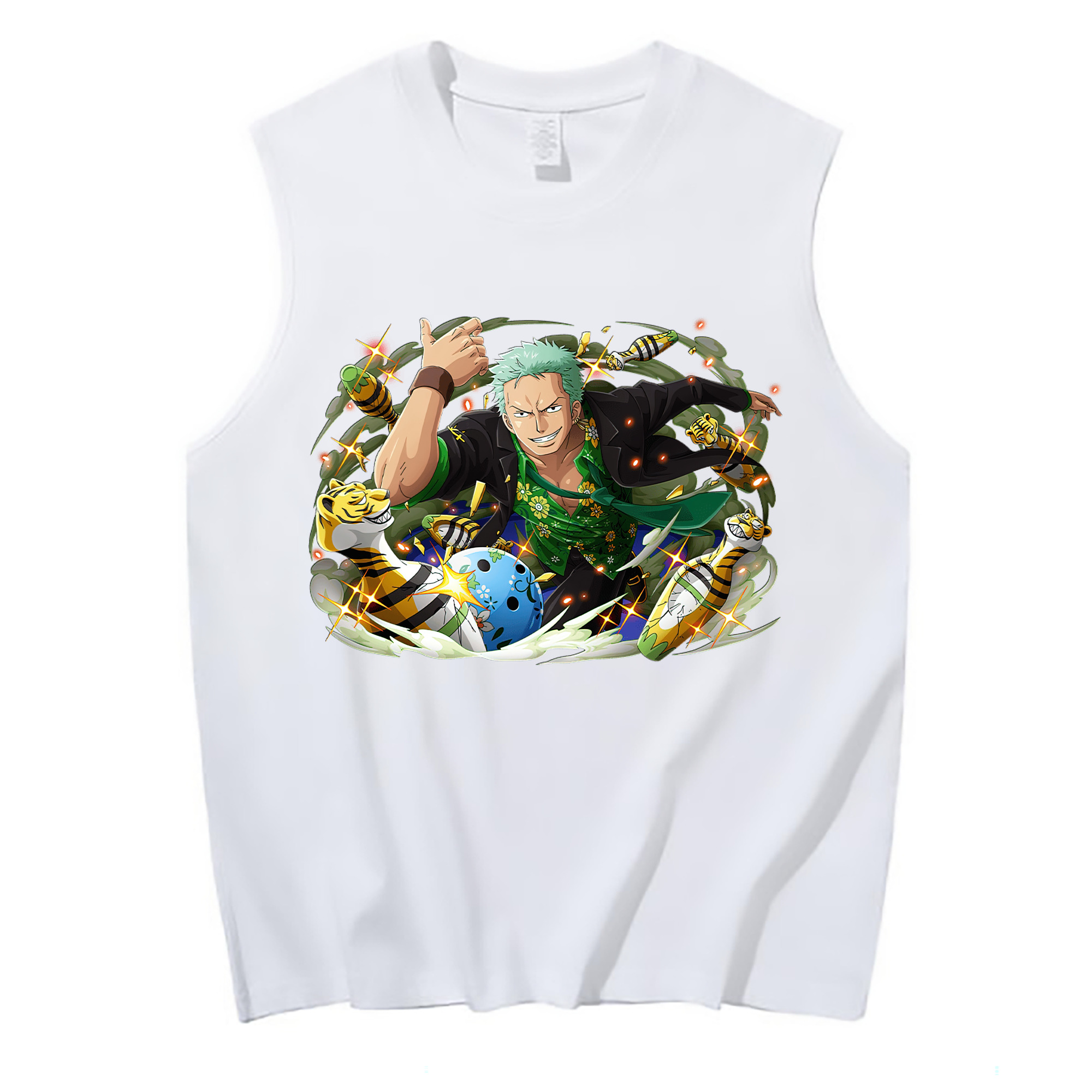 ワンピース ロロノア・ゾロ ONE PIECE Roronoa Zoro コットン100％タンクトップ（フロントプリント）