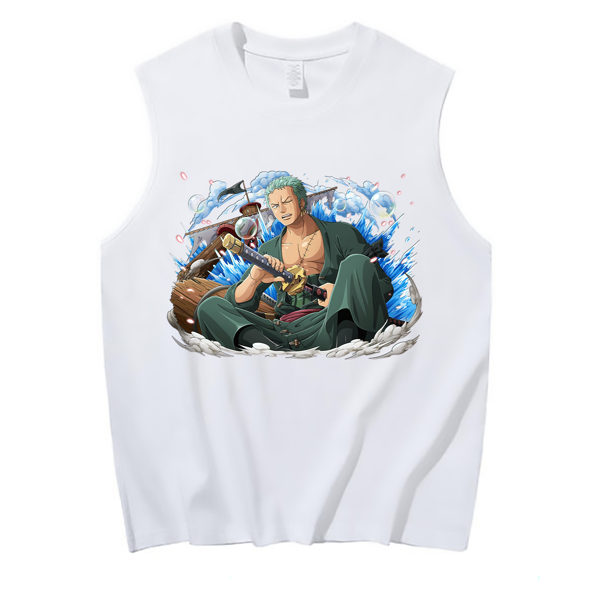 ワンピース ロロノア・ゾロ ONE PIECE Roronoa Zoro コットン100％タンクトップ（フロントプリント）