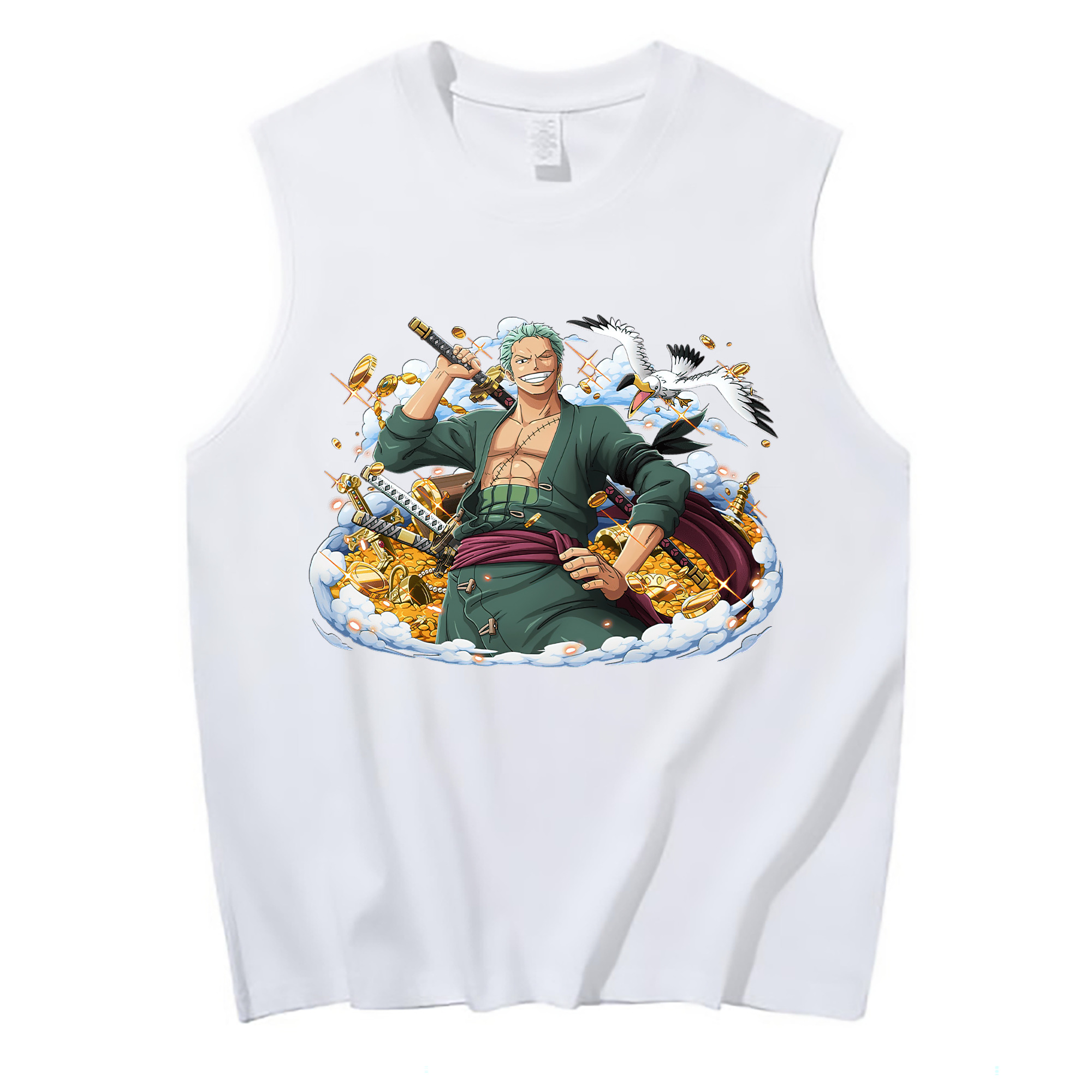 （画像用） ワンピース ロロノア・ゾロ ONE PIECE Roronoa Zoro コットン100％タンクトップ（フロントプリント）