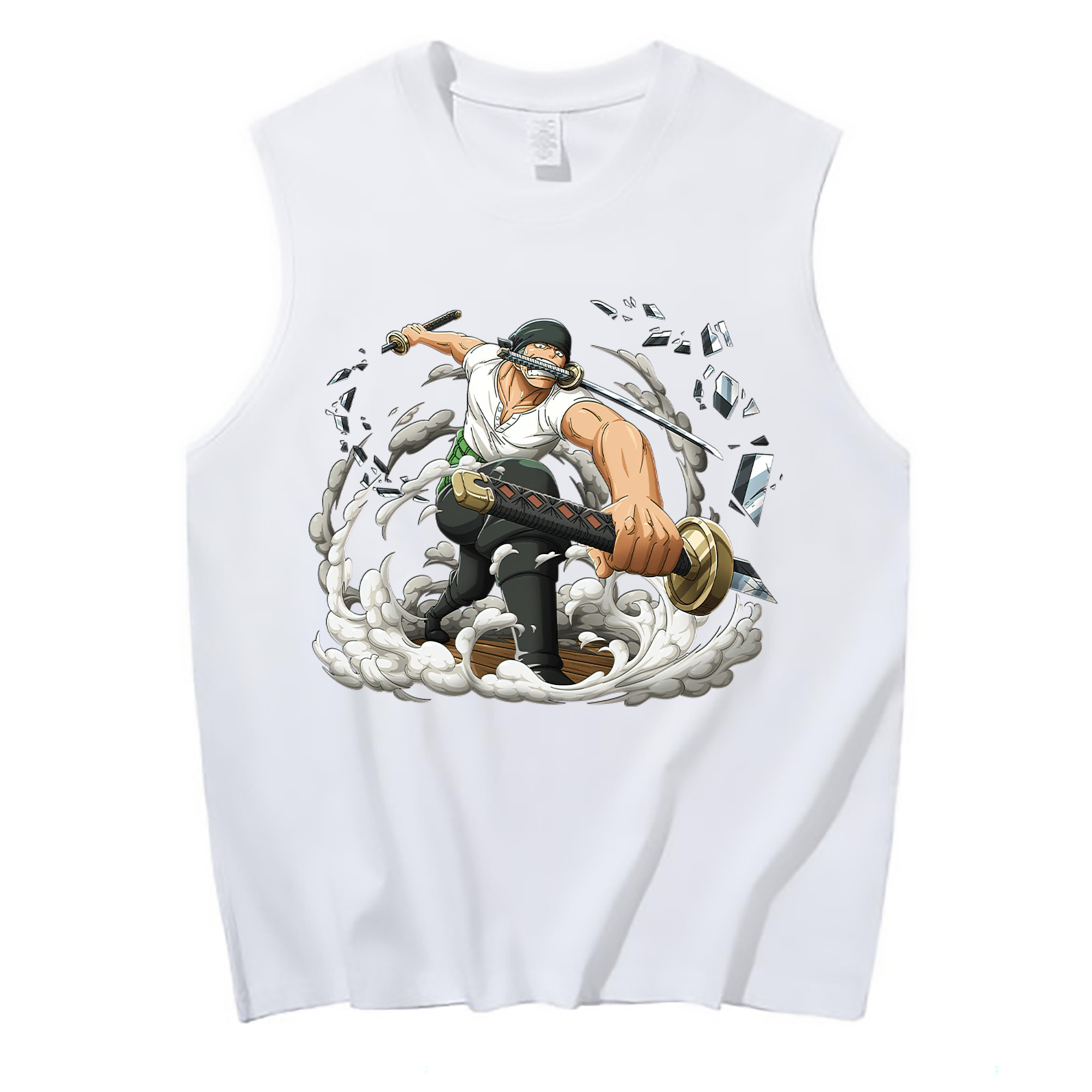 ワンピース ロロノア・ゾロ ONE PIECE Roronoa Zoro コットン100％タンクトップ（フロントプリント）