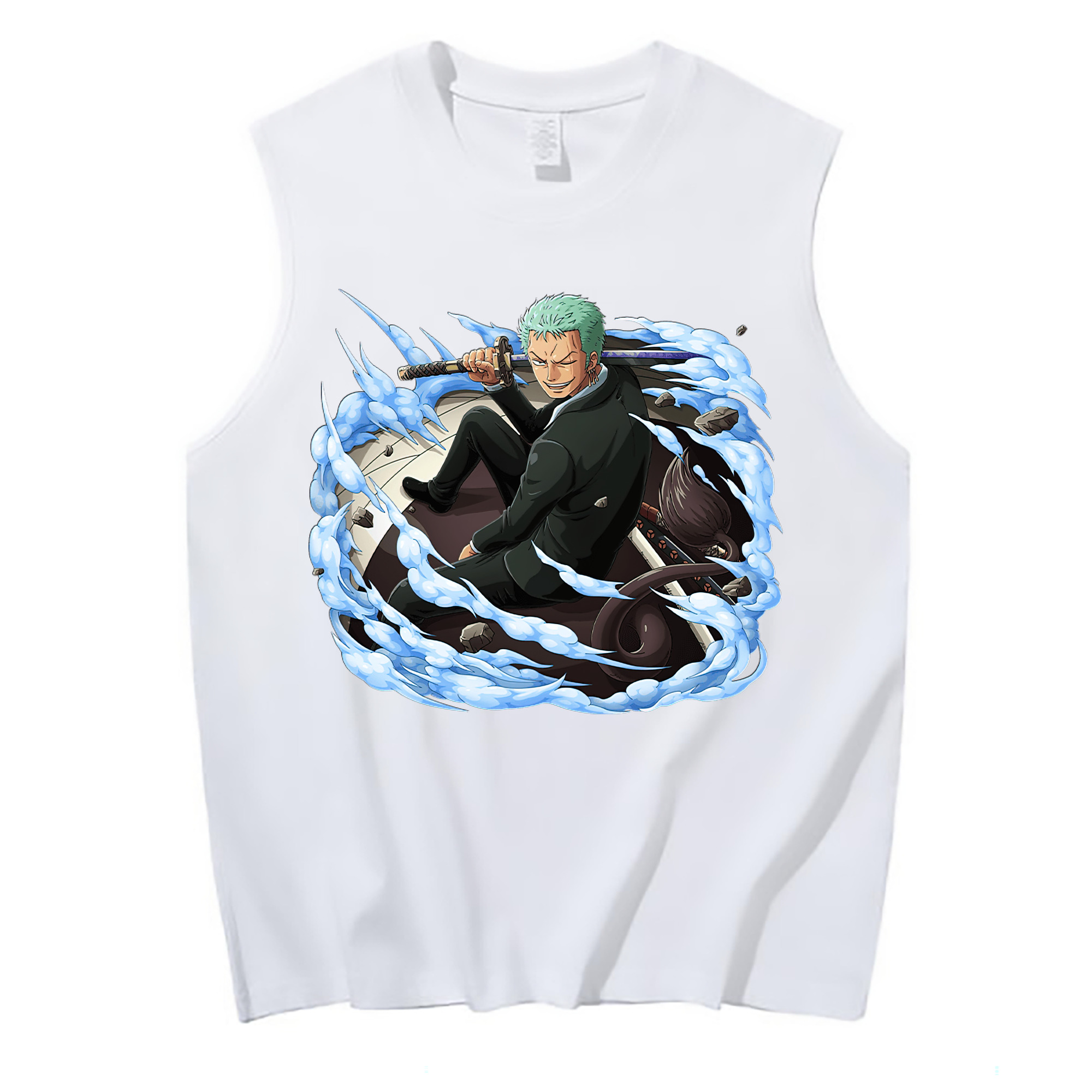ワンピース ロロノア・ゾロ ONE PIECE Roronoa Zoro コットン100％タンクトップ（フロントプリント）