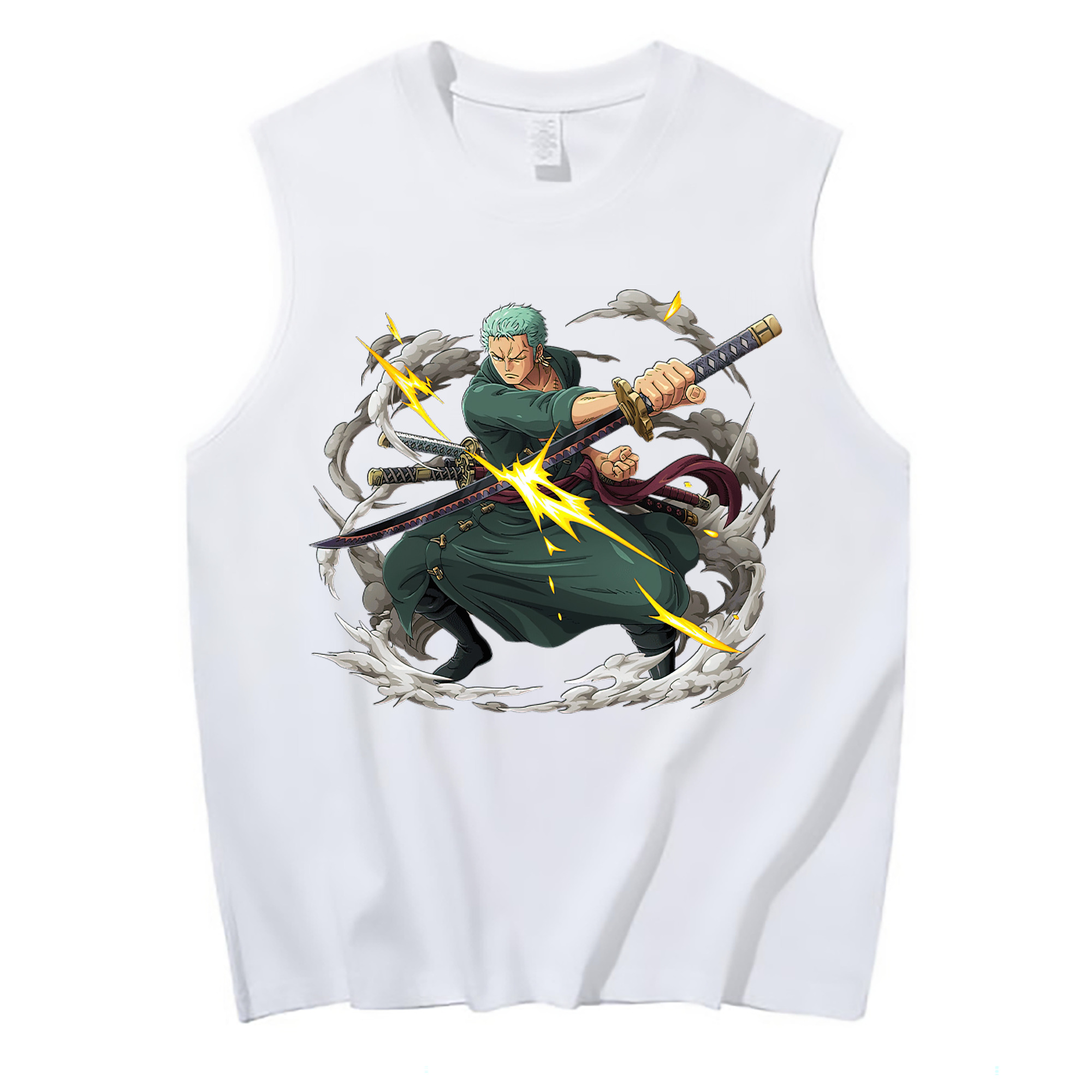 ワンピース ロロノア・ゾロ ONE PIECE Roronoa Zoro コットン100％タンクトップ（フロントプリント）