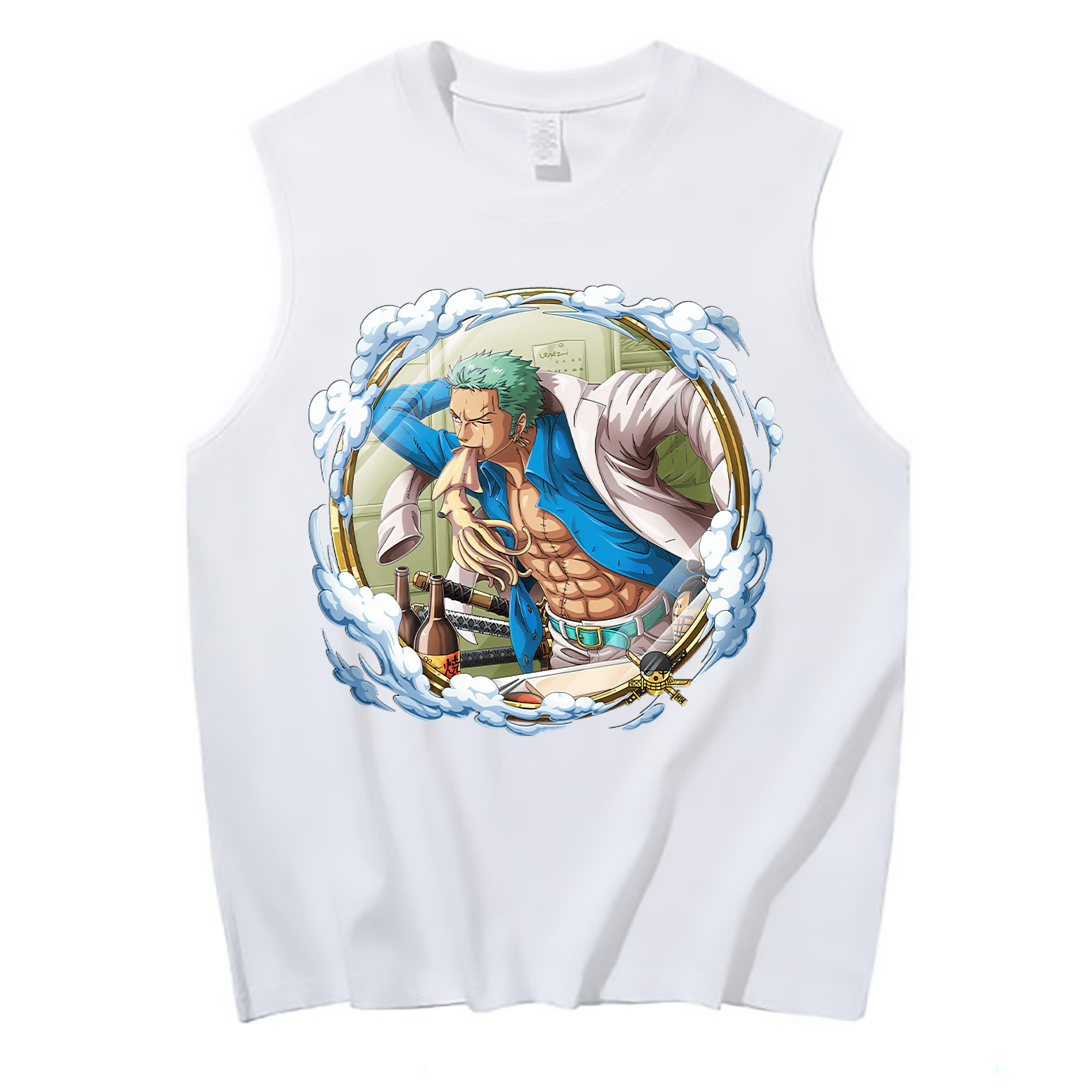 ワンピース ロロノア・ゾロ ONE PIECE Roronoa Zoro コットン100％タンクトップ（フロントプリント）