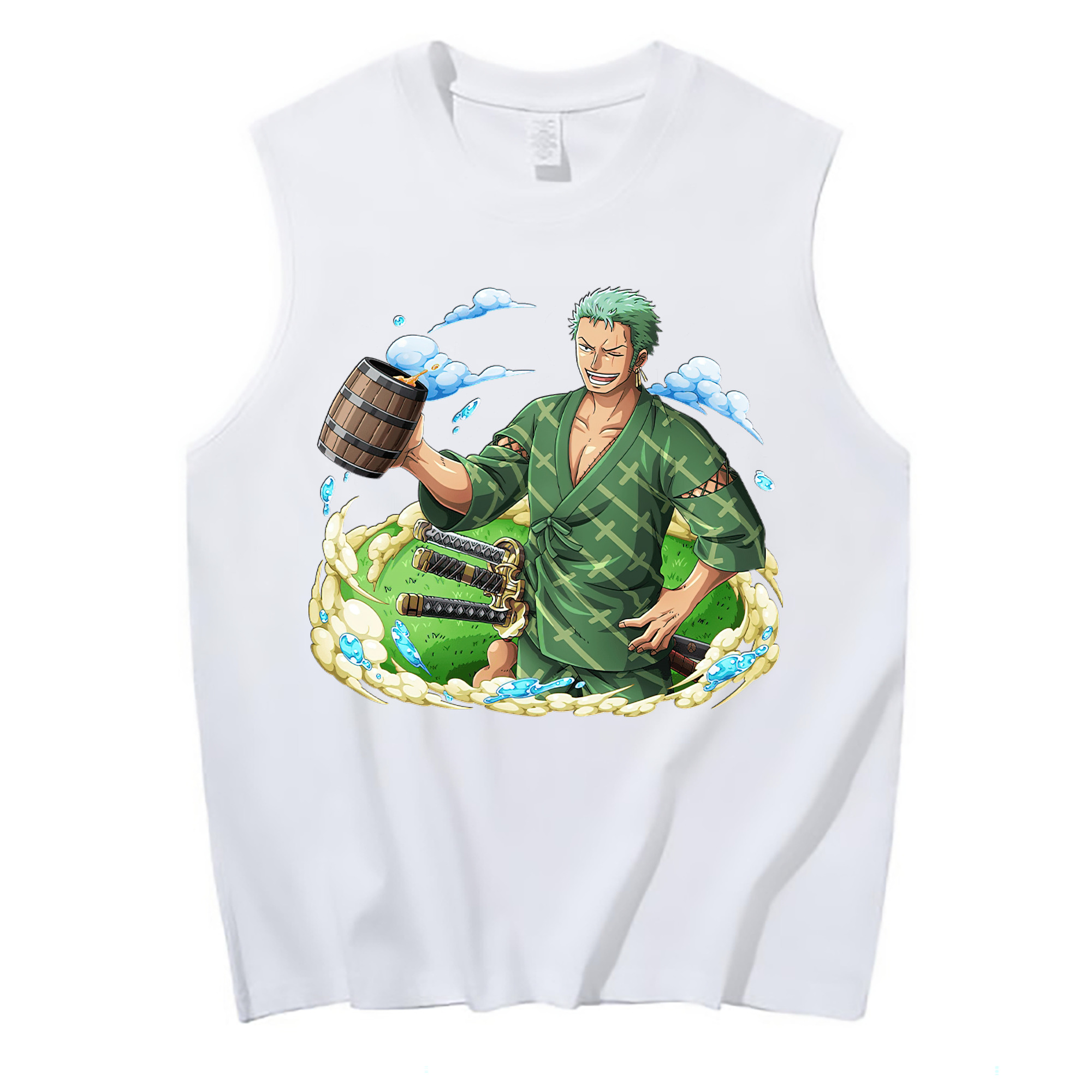 ワンピース ロロノア・ゾロ ONE PIECE Roronoa Zoro コットン100％タンクトップ（フロントプリント）