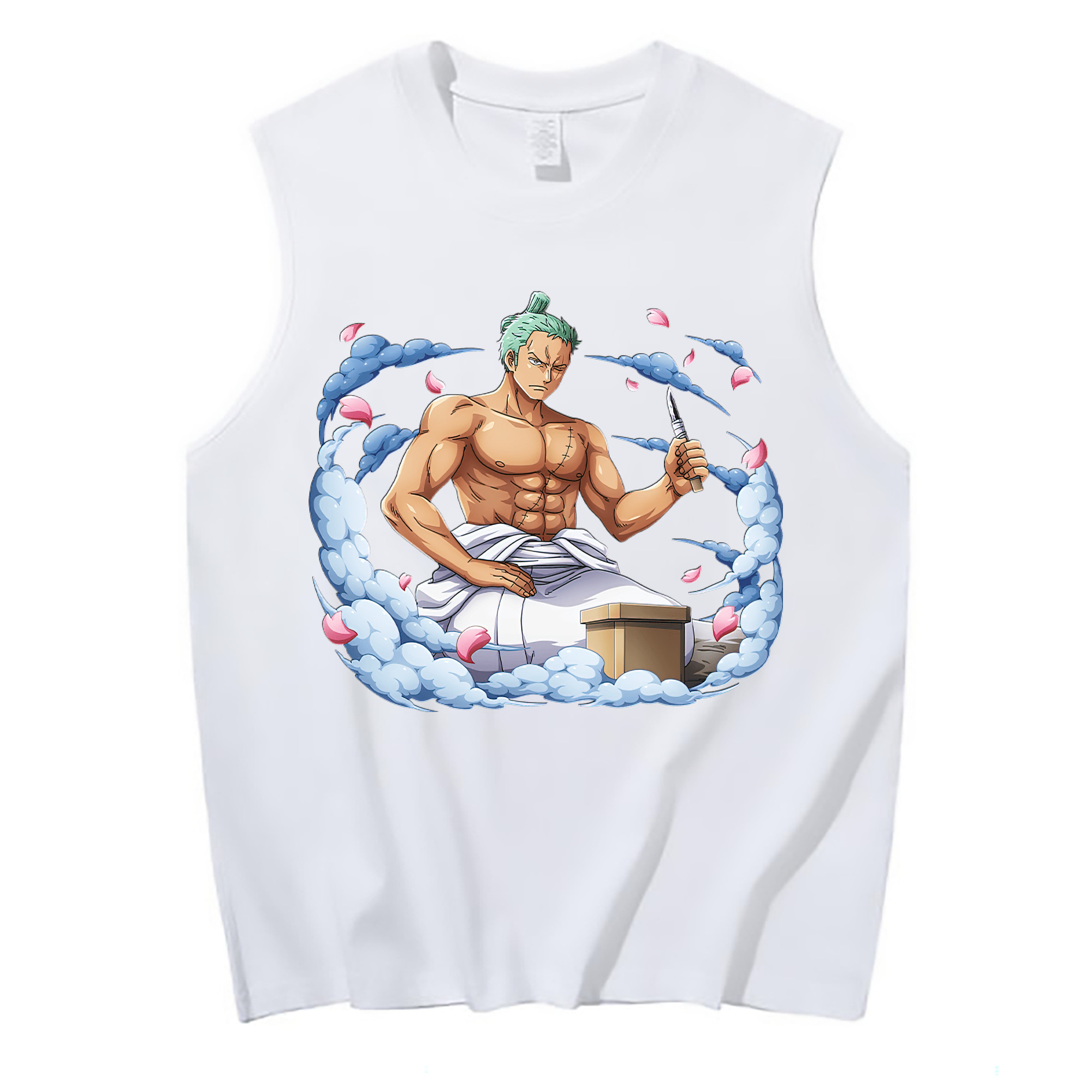 ワンピース ロロノア・ゾロ ONE PIECE Roronoa Zoro コットン100％タンクトップ（フロントプリント）