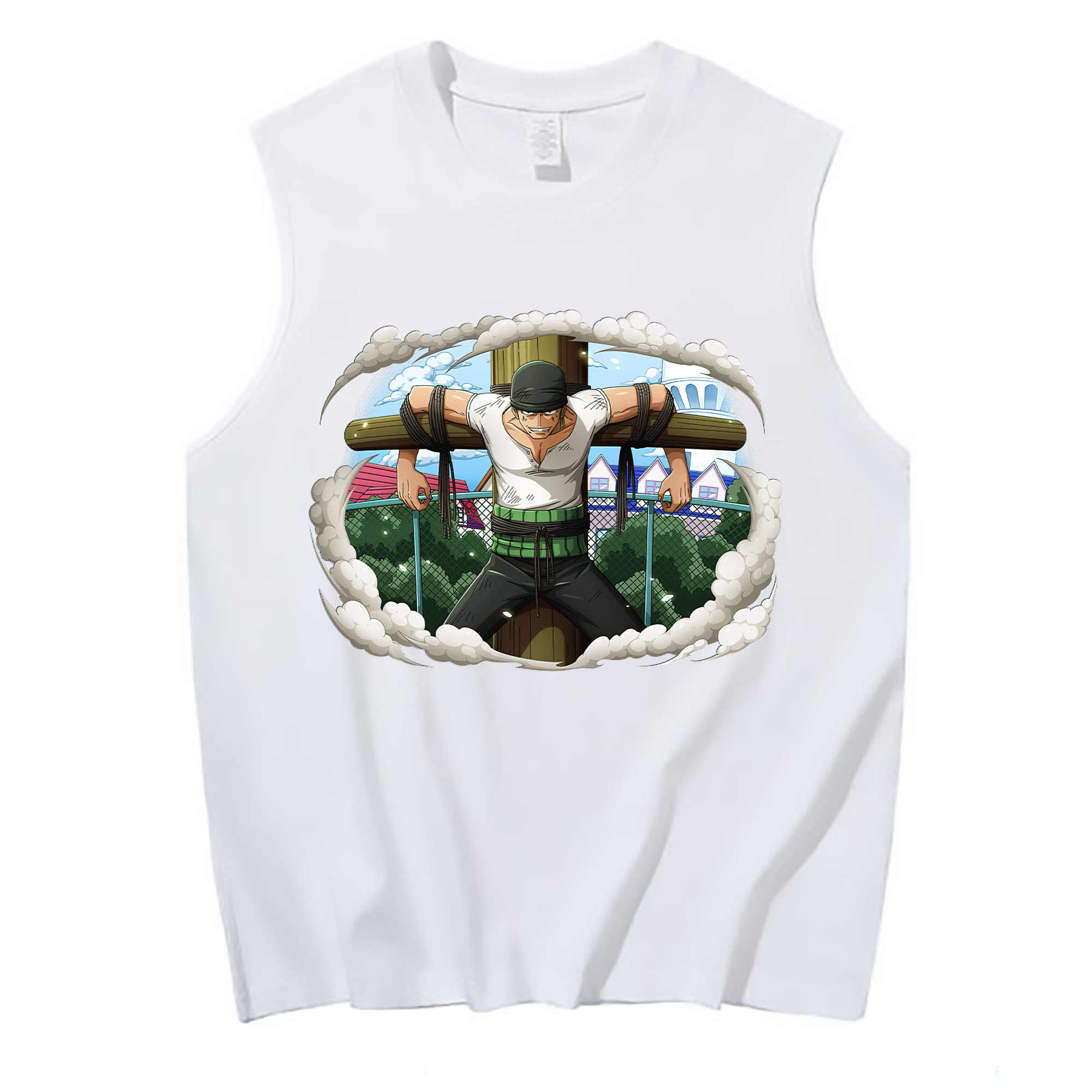ワンピース ロロノア・ゾロ ONE PIECE Roronoa Zoro コットン100％タンクトップ（フロントプリント）
