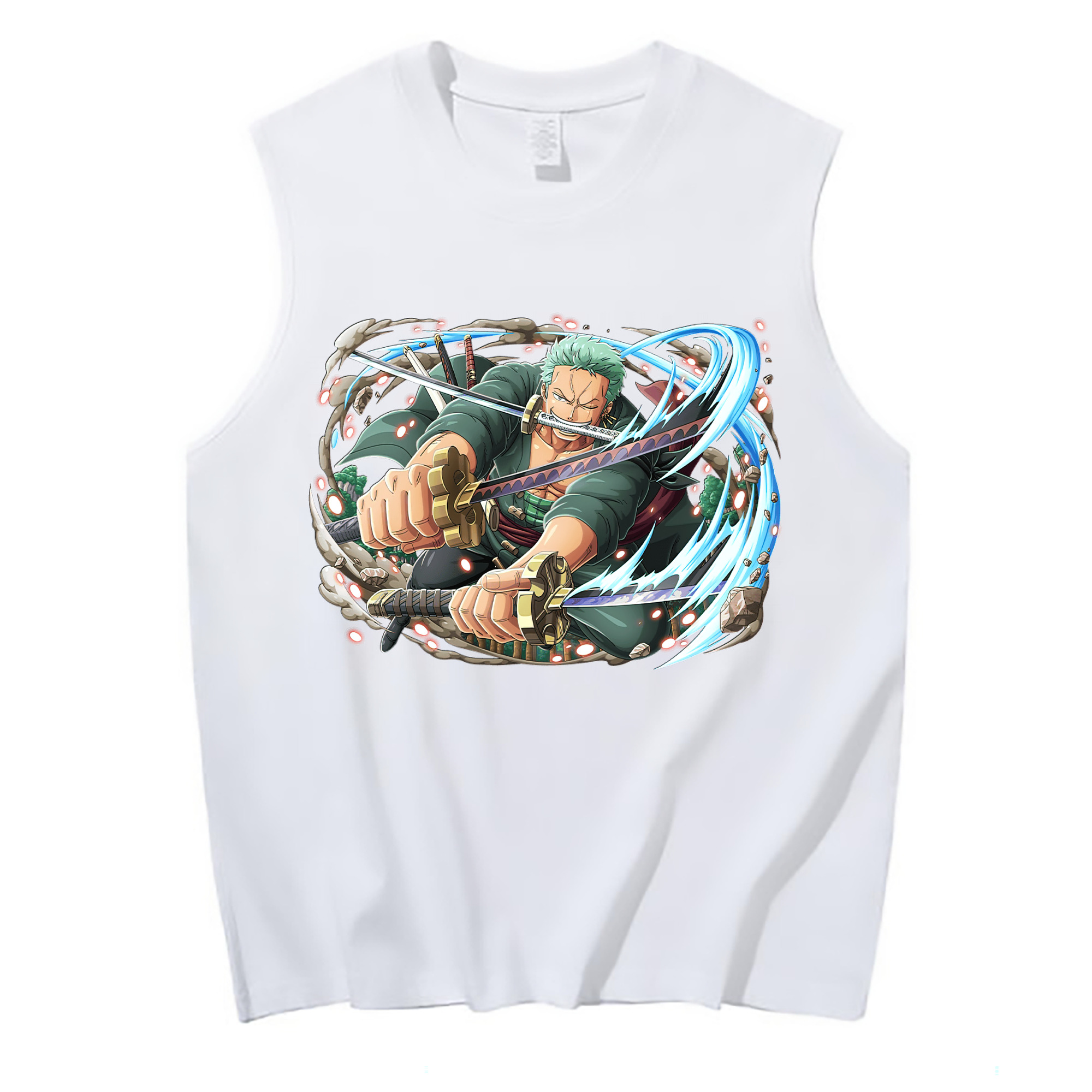 ワンピース ロロノア・ゾロ ONE PIECE Roronoa Zoro コットン100％タンクトップ（フロントプリント）