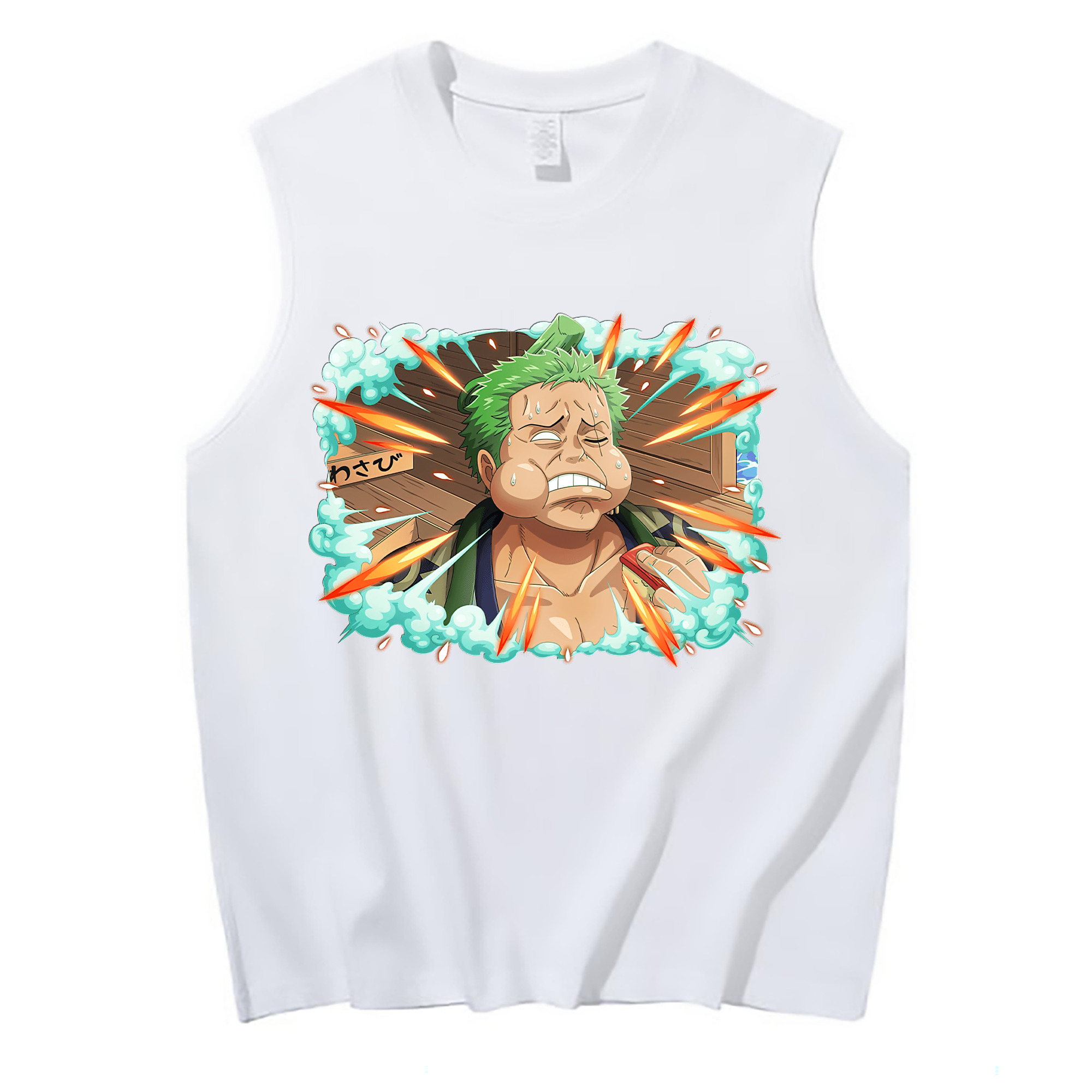 ワンピース ロロノア・ゾロ ONE PIECE Roronoa Zoro コットン100％タンクトップ（フロントプリント）