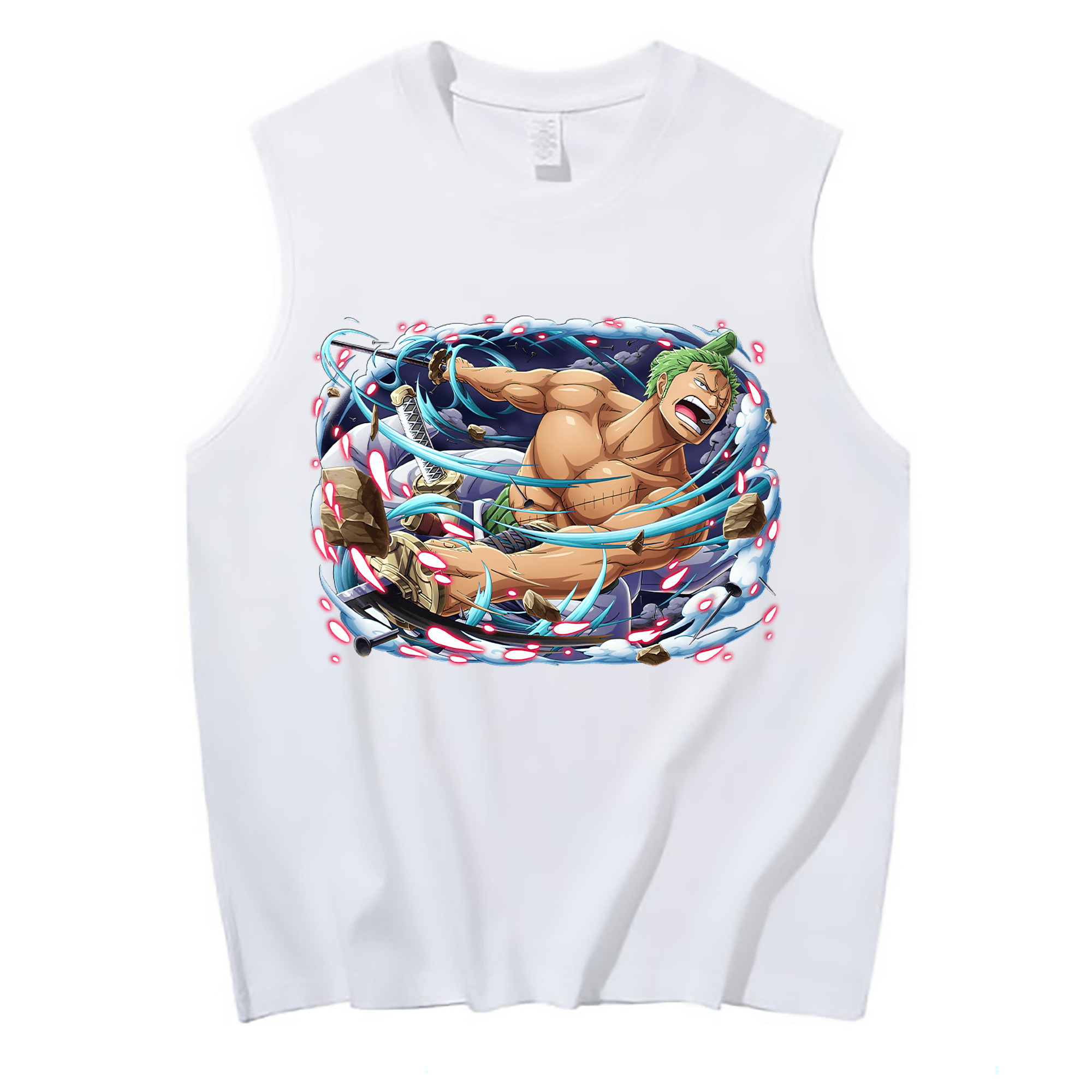 ワンピース ロロノア・ゾロ ONE PIECE Roronoa Zoro コットン100％タンクトップ（フロントプリント）
