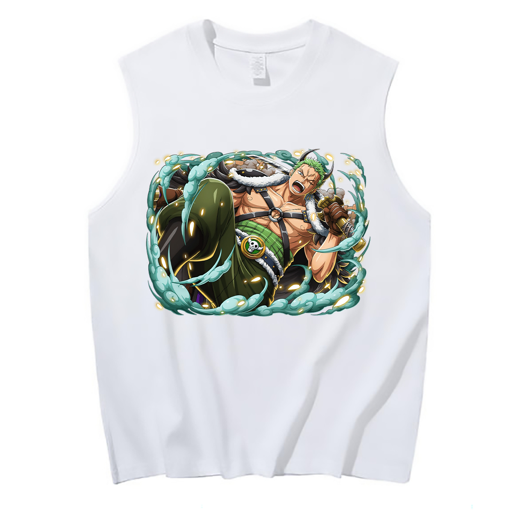 ワンピース ロロノア・ゾロ ONE PIECE Roronoa Zoro コットン100％タンクトップ（フロントプリント）