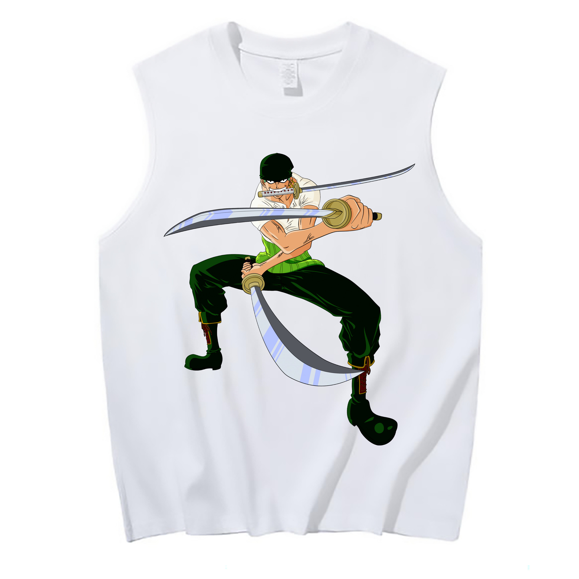 ワンピース ロロノア・ゾロ ONE PIECE Roronoa Zoro コットン100％タンクトップ（フロントプリント）