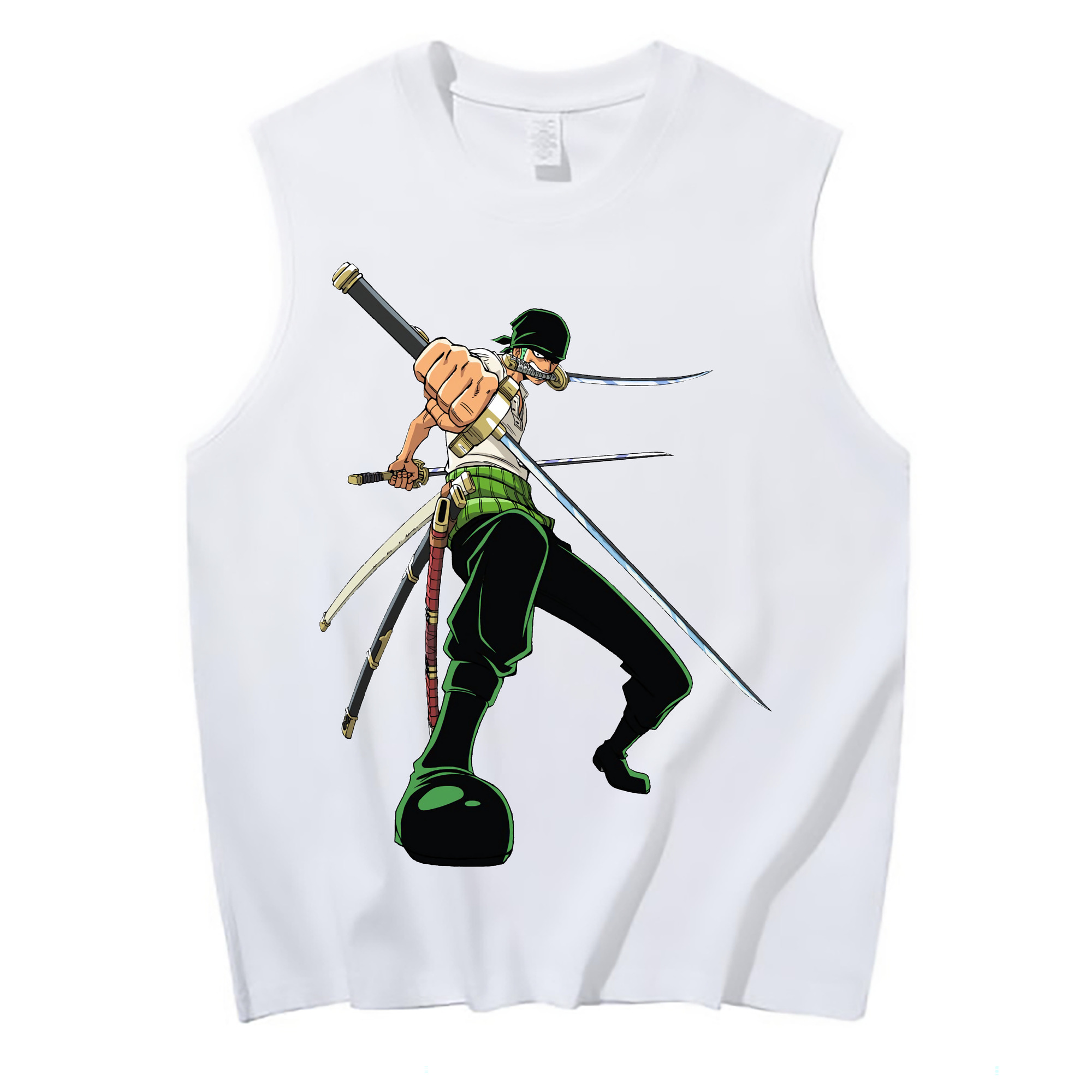 ワンピース ロロノア・ゾロ ONE PIECE Roronoa Zoro コットン100％タンクトップ（フロントプリント）