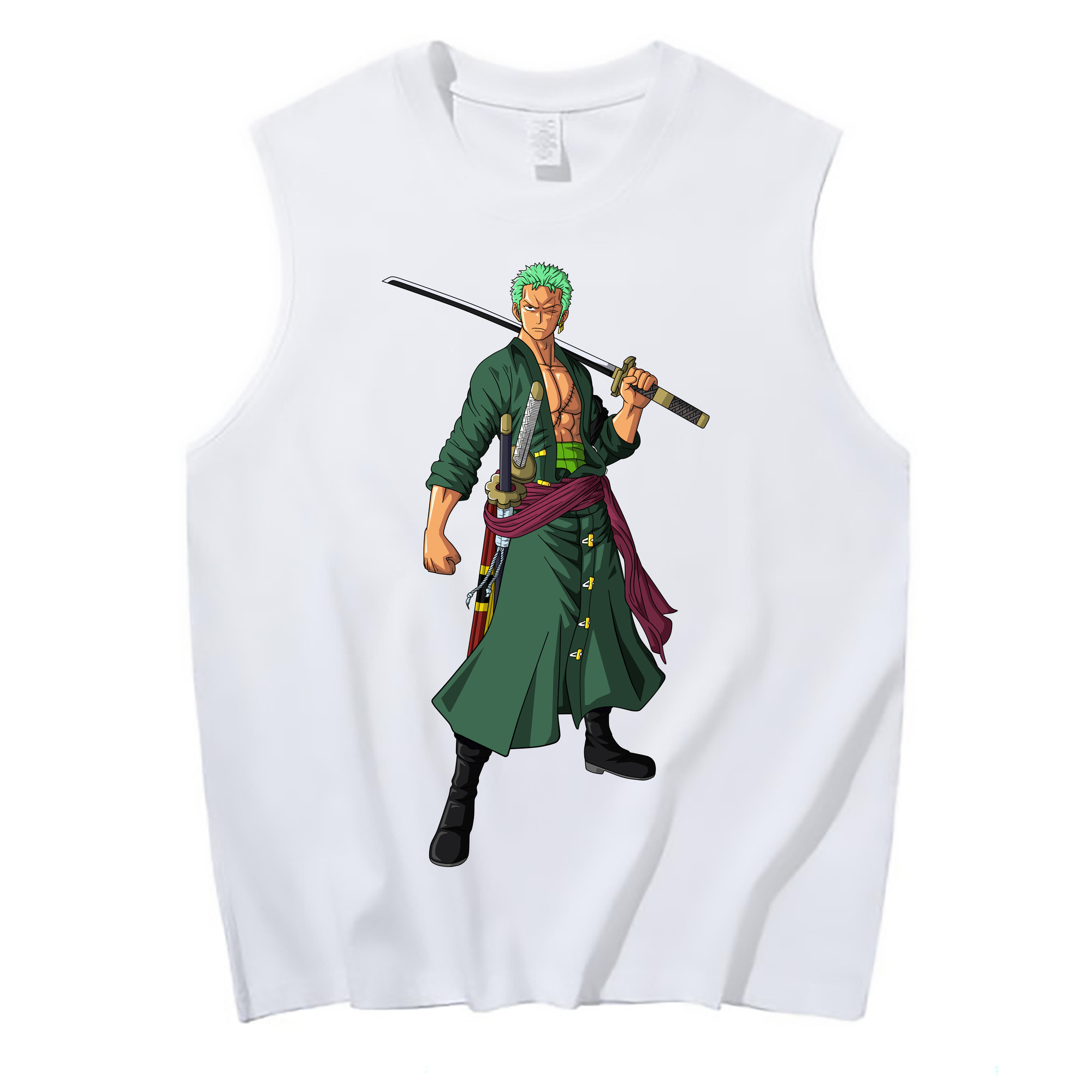 ワンピース ロロノア・ゾロ ONE PIECE Roronoa Zoro コットン100％タンクトップ（フロントプリント）