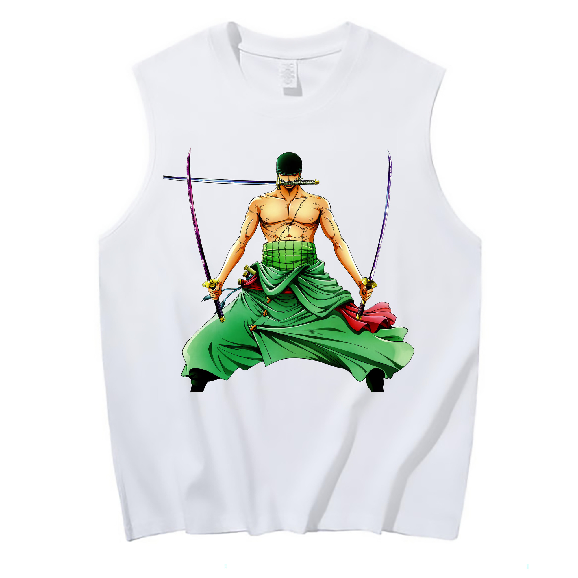 ワンピース ロロノア・ゾロ ONE PIECE Roronoa Zoro コットン100％タンクトップ（フロントプリント）