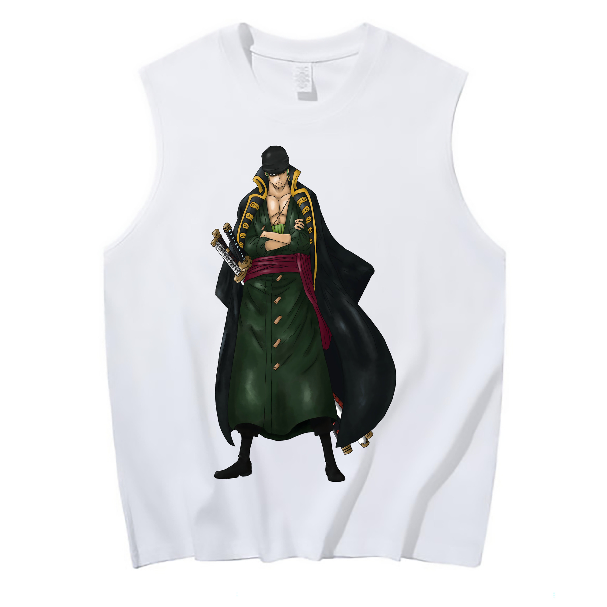 ワンピース ロロノア・ゾロ ONE PIECE Roronoa Zoro コットン100％タンクトップ（フロントプリント）