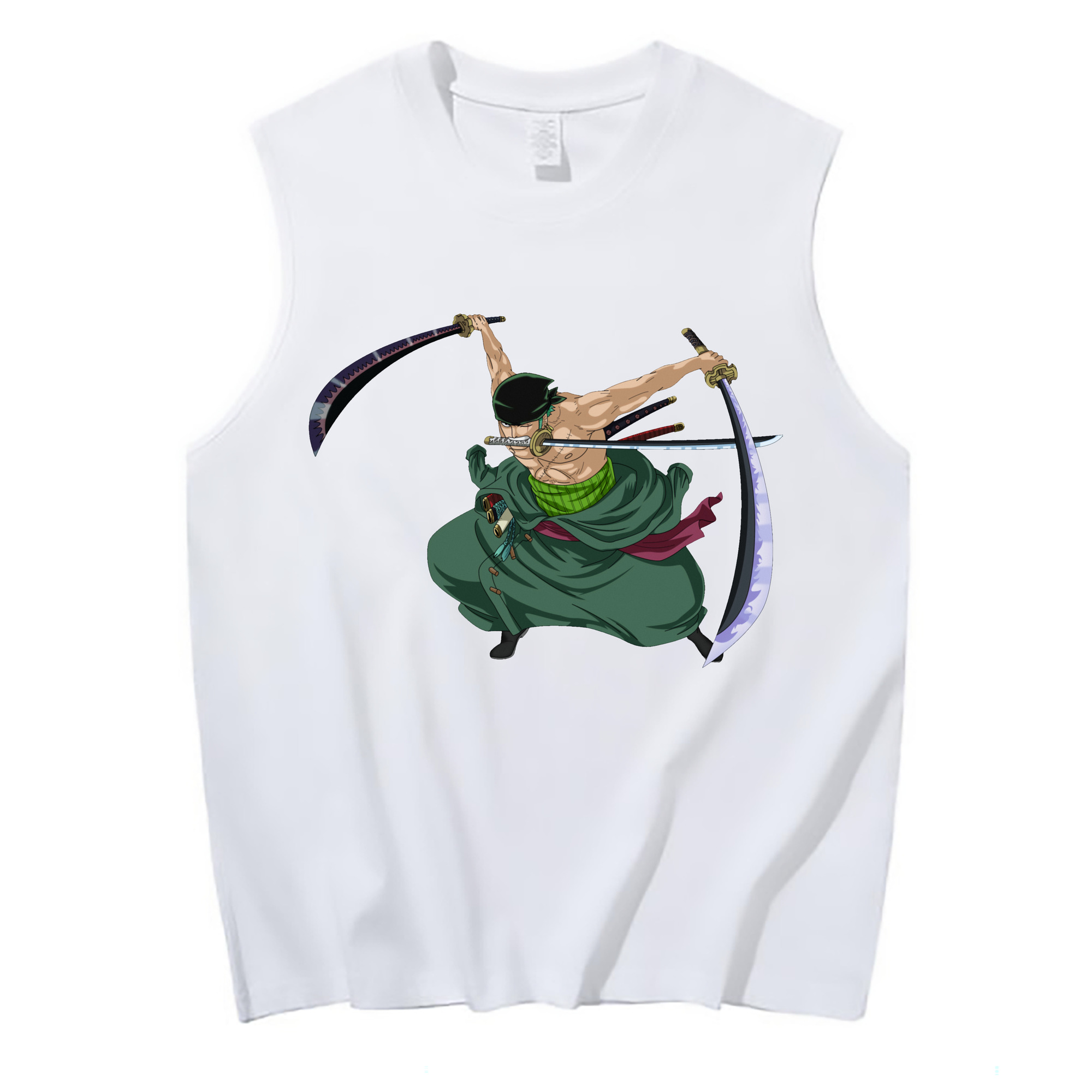 ワンピース ロロノア・ゾロ ONE PIECE Roronoa Zoro コットン100％タンクトップ（フロントプリント）