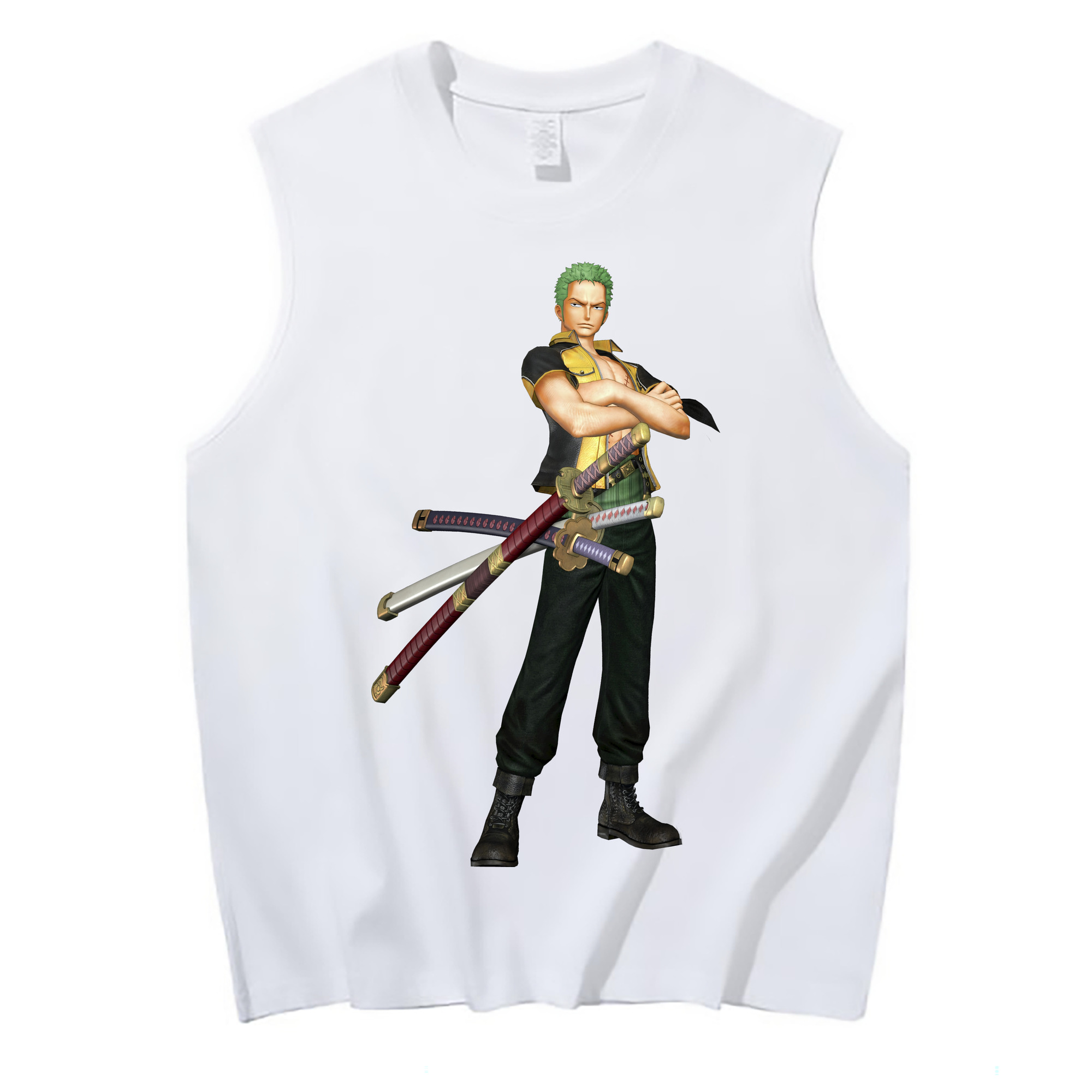 ワンピース ロロノア・ゾロ ONE PIECE Roronoa Zoro コットン100％タンクトップ（フロントプリント）