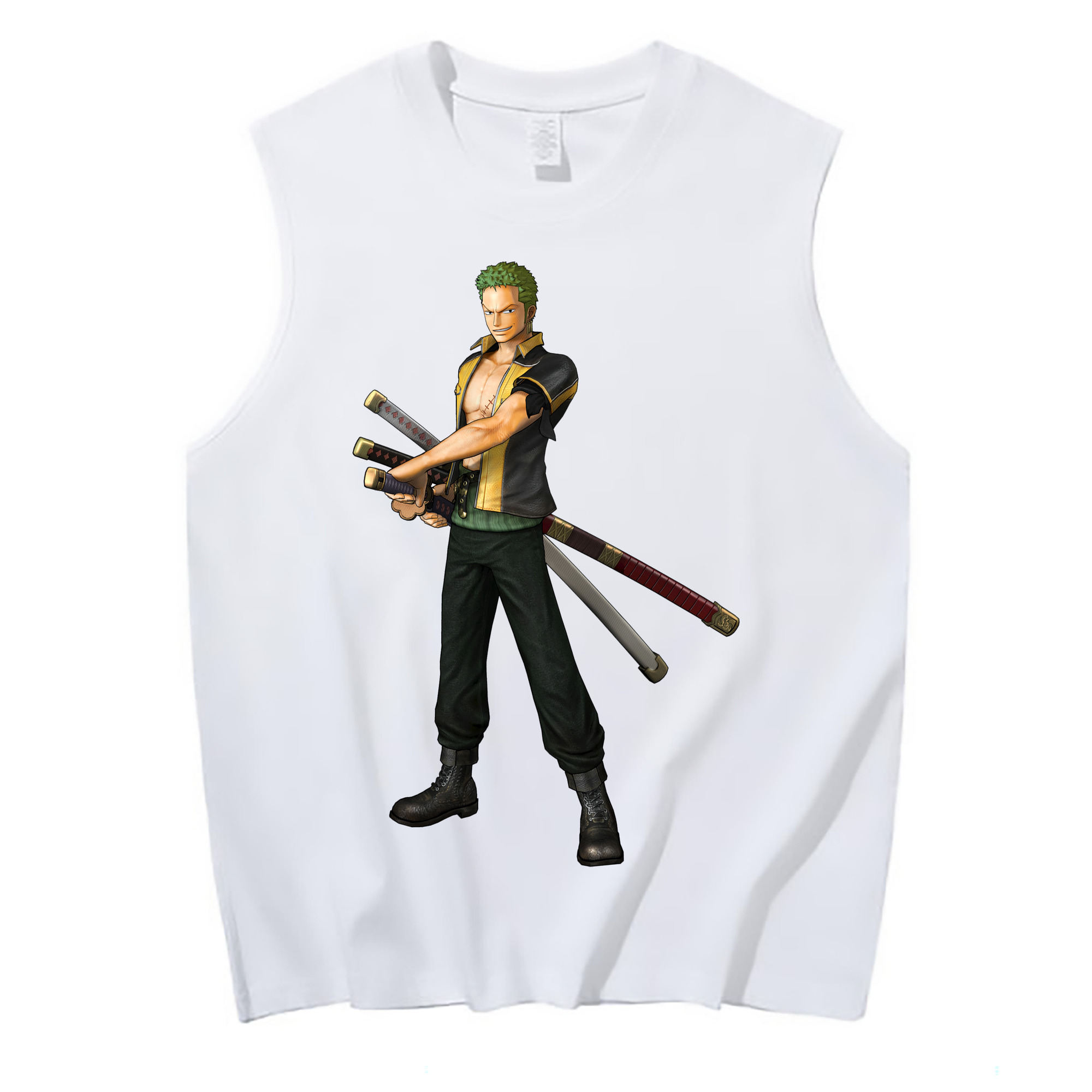 ワンピース ロロノア・ゾロ ONE PIECE Roronoa Zoro コットン100％タンクトップ（フロントプリント）