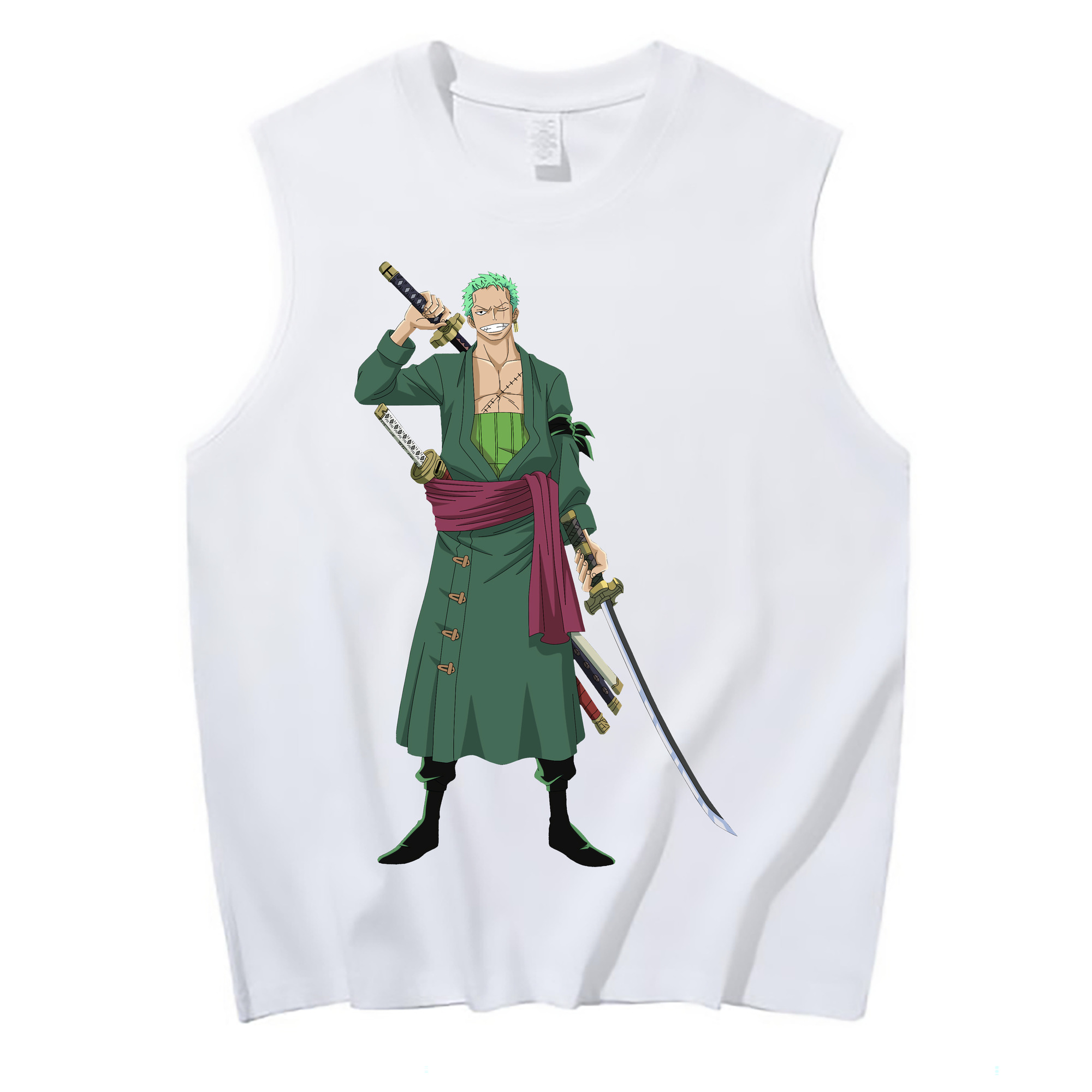 ワンピース ロロノア・ゾロ ONE PIECE Roronoa Zoro コットン100％タンクトップ（フロントプリント）