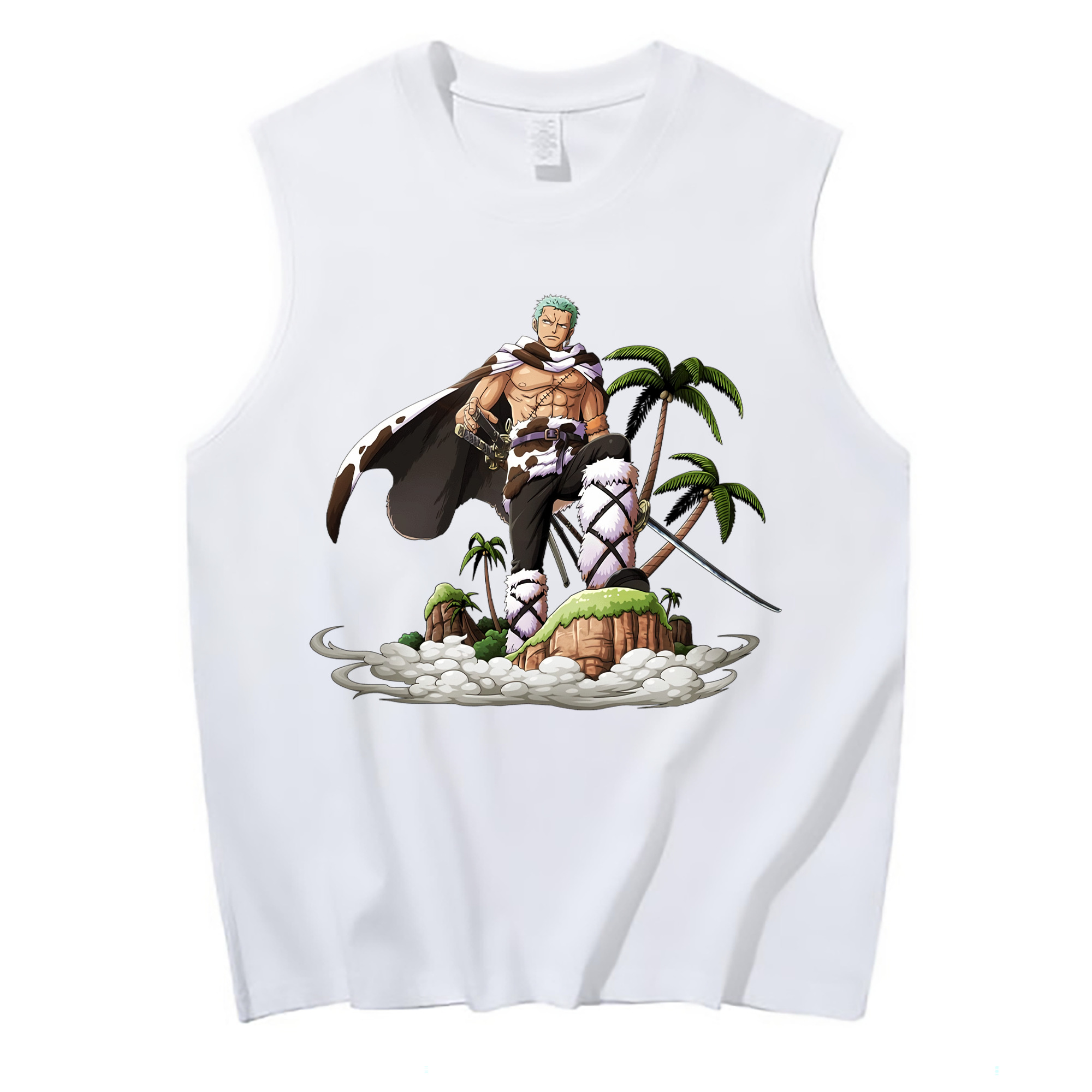 ワンピース ロロノア・ゾロ ONE PIECE Roronoa Zoro コットン100％タンクトップ（フロントプリント）