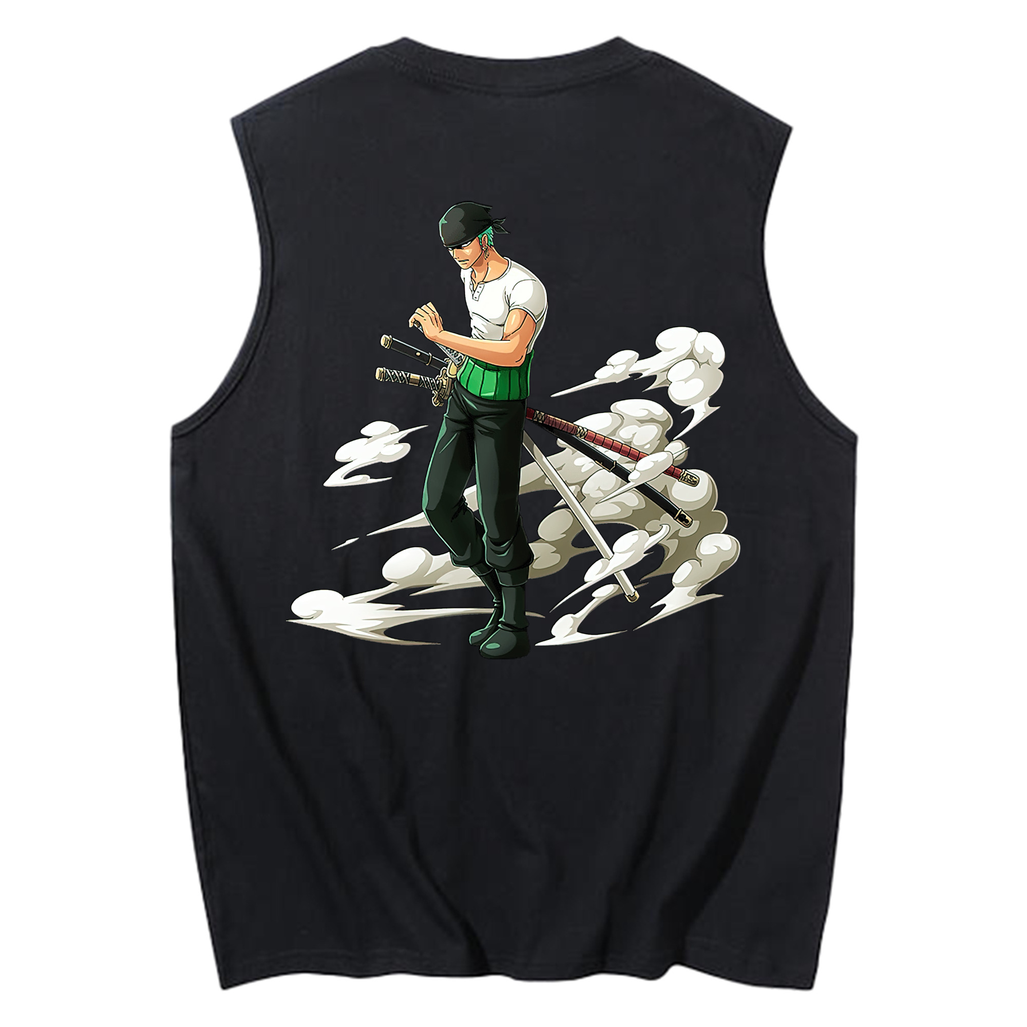 ワンピース ロロノア・ゾロ ONE PIECE Roronoa Zoro コットン100％タンクトップ（背面プリント）