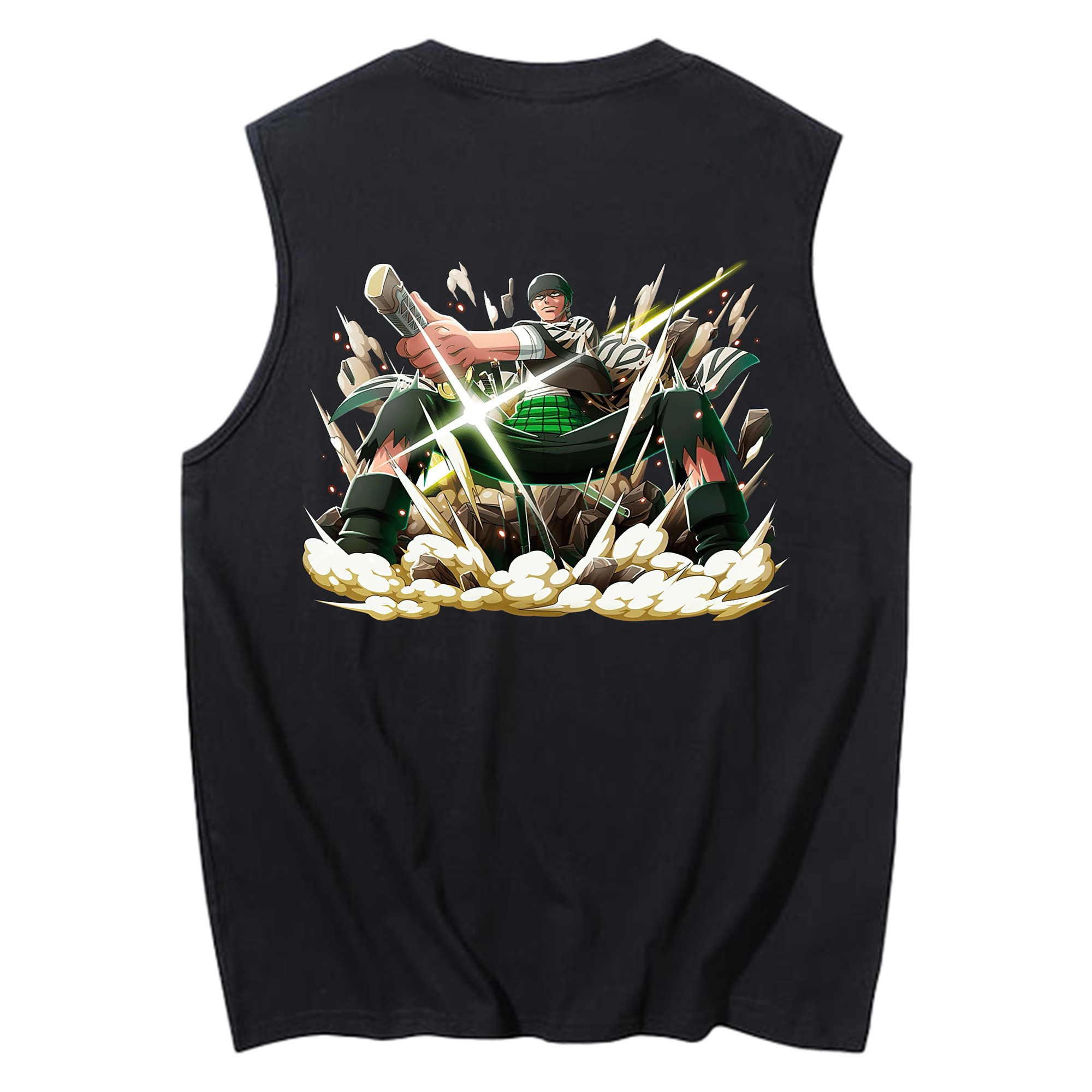 ワンピース ロロノア・ゾロ ONE PIECE Roronoa Zoro コットン100％タンクトップ（背面プリント）