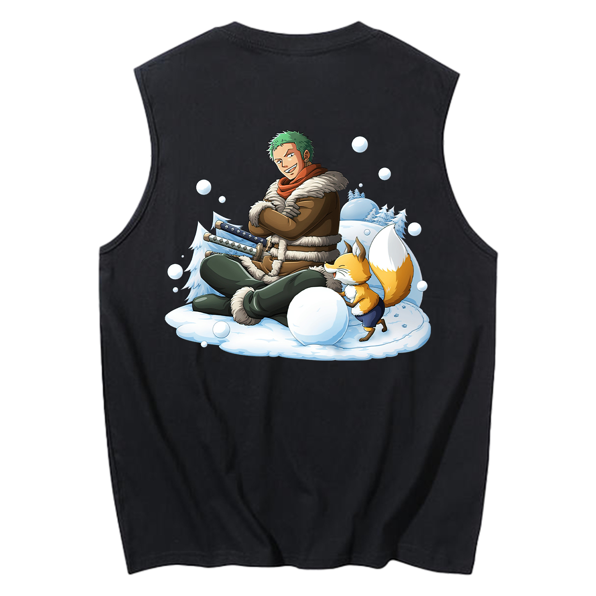 ワンピース ロロノア・ゾロ ONE PIECE Roronoa Zoro コットン100％タンクトップ（背面プリント）