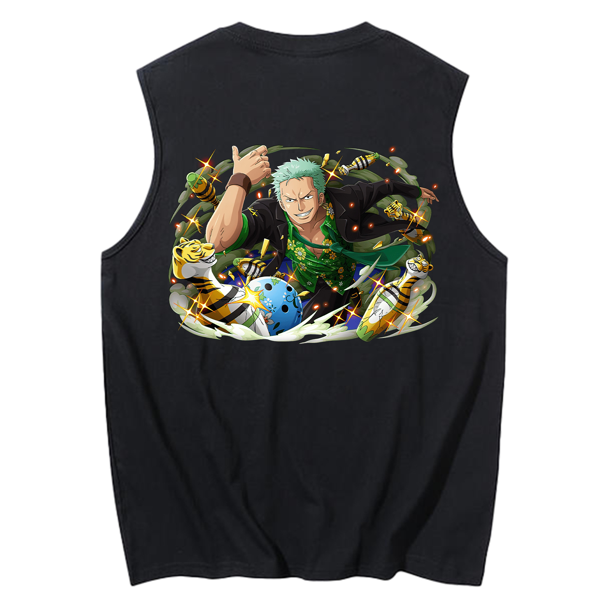 ワンピース ロロノア・ゾロ ONE PIECE Roronoa Zoro コットン100％タンクトップ（背面プリント）