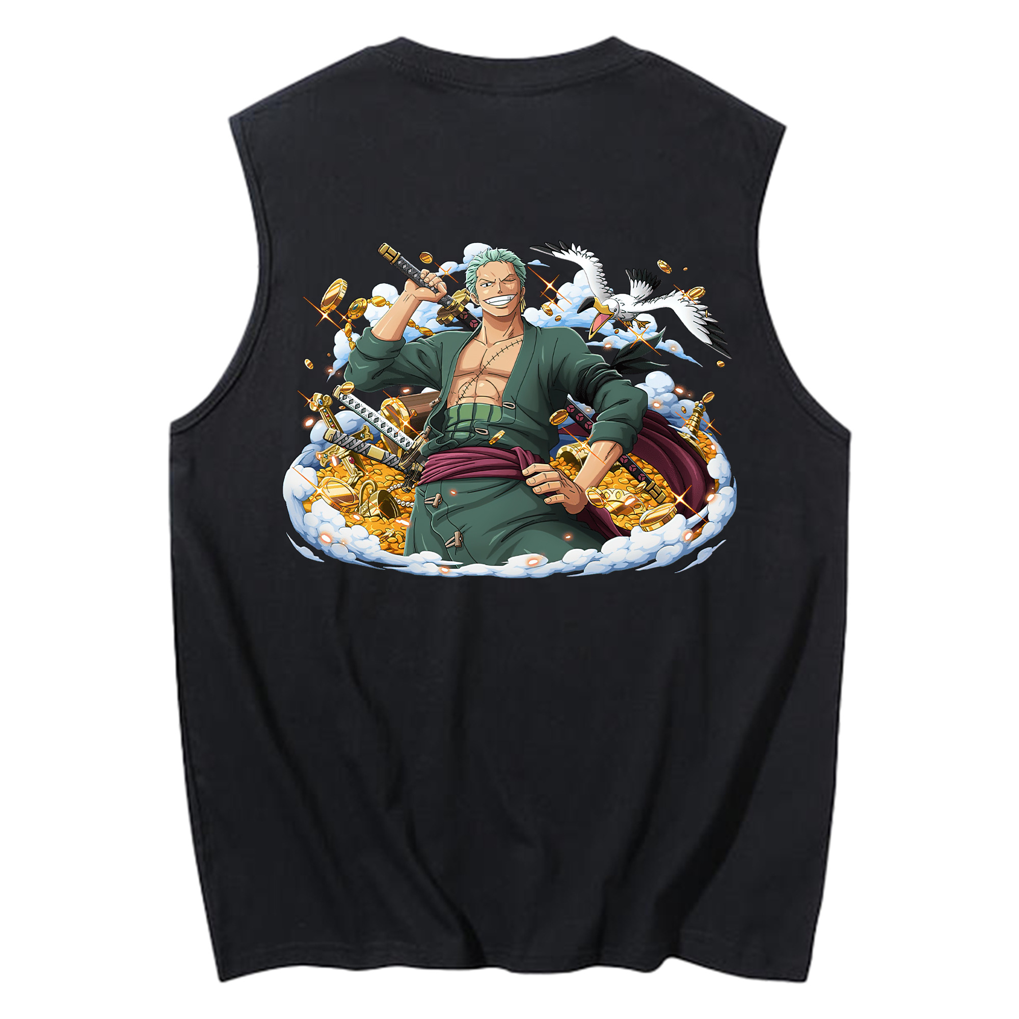 ワンピース ロロノア・ゾロ ONE PIECE Roronoa Zoro コットン100％タンクトップ（背面プリント）