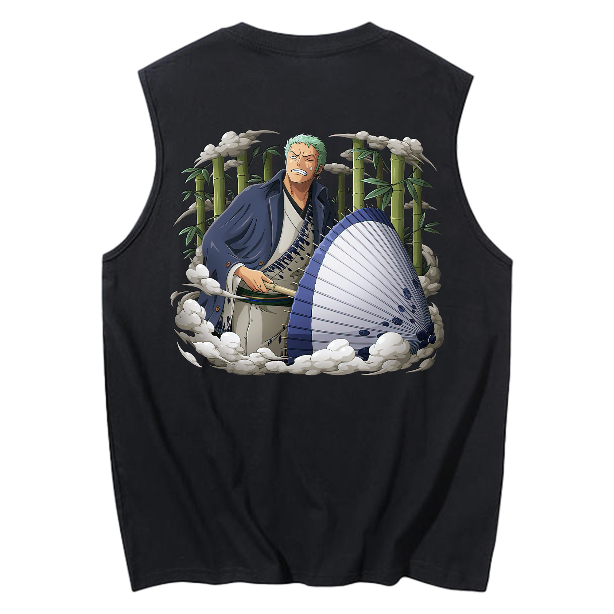 ワンピース ロロノア・ゾロ ONE PIECE Roronoa Zoro コットン100％タンクトップ（背面プリント）