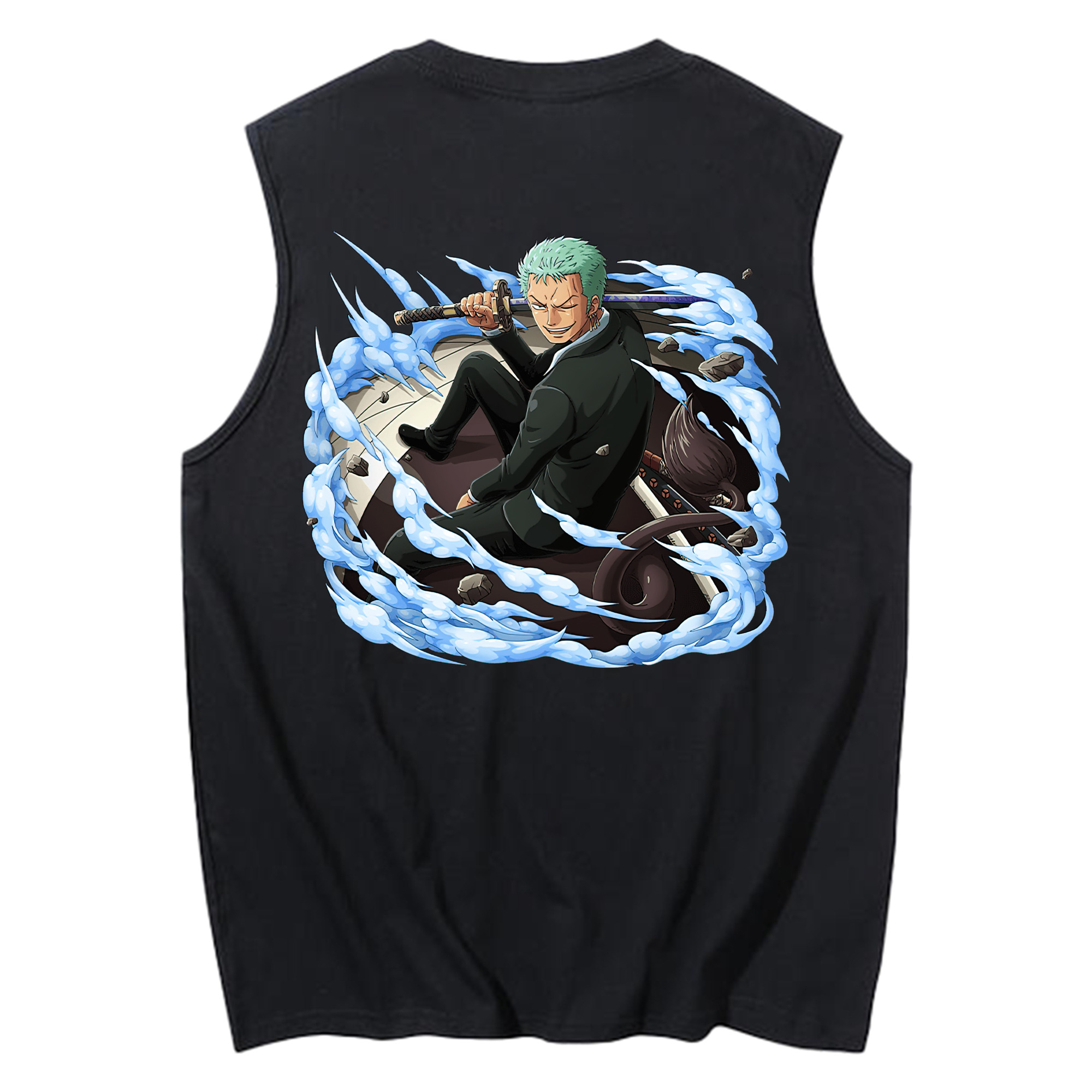 ワンピース ロロノア・ゾロ ONE PIECE Roronoa Zoro コットン100％タンクトップ（背面プリント）