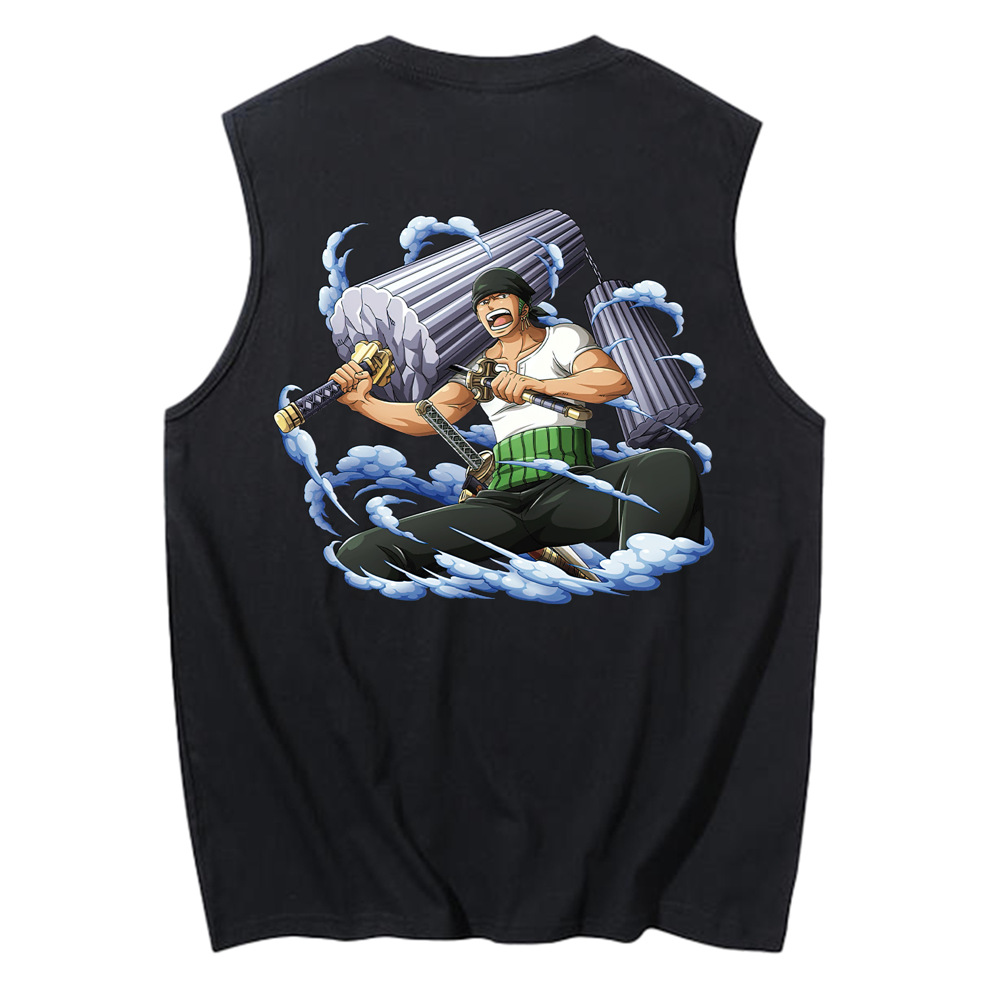 ワンピース ロロノア・ゾロ ONE PIECE Roronoa Zoro コットン100％タンクトップ（背面プリント）