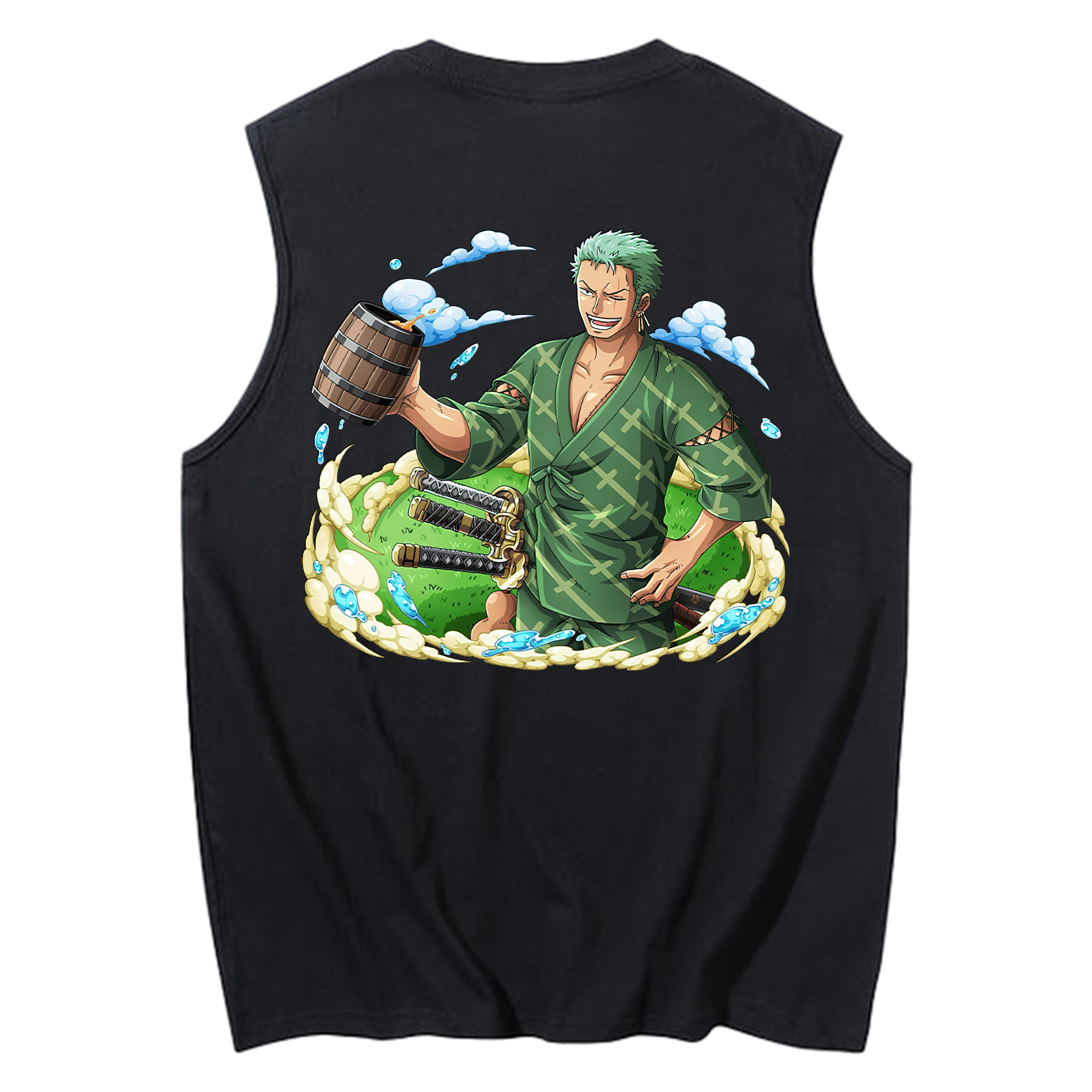 ワンピース ロロノア・ゾロ ONE PIECE Roronoa Zoro コットン100％タンクトップ（背面プリント）