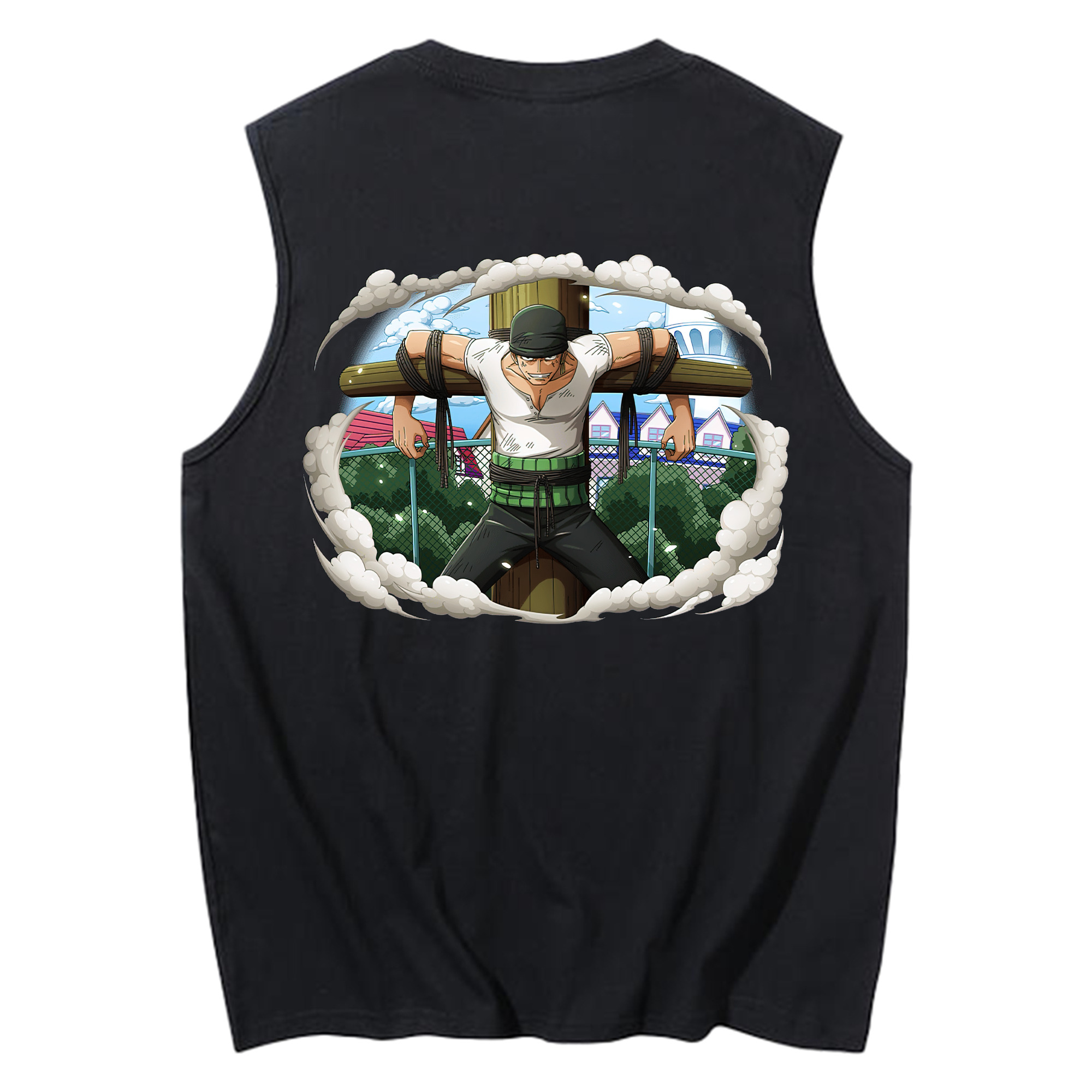 ワンピース ロロノア・ゾロ ONE PIECE Roronoa Zoro コットン100％タンクトップ（背面プリント）