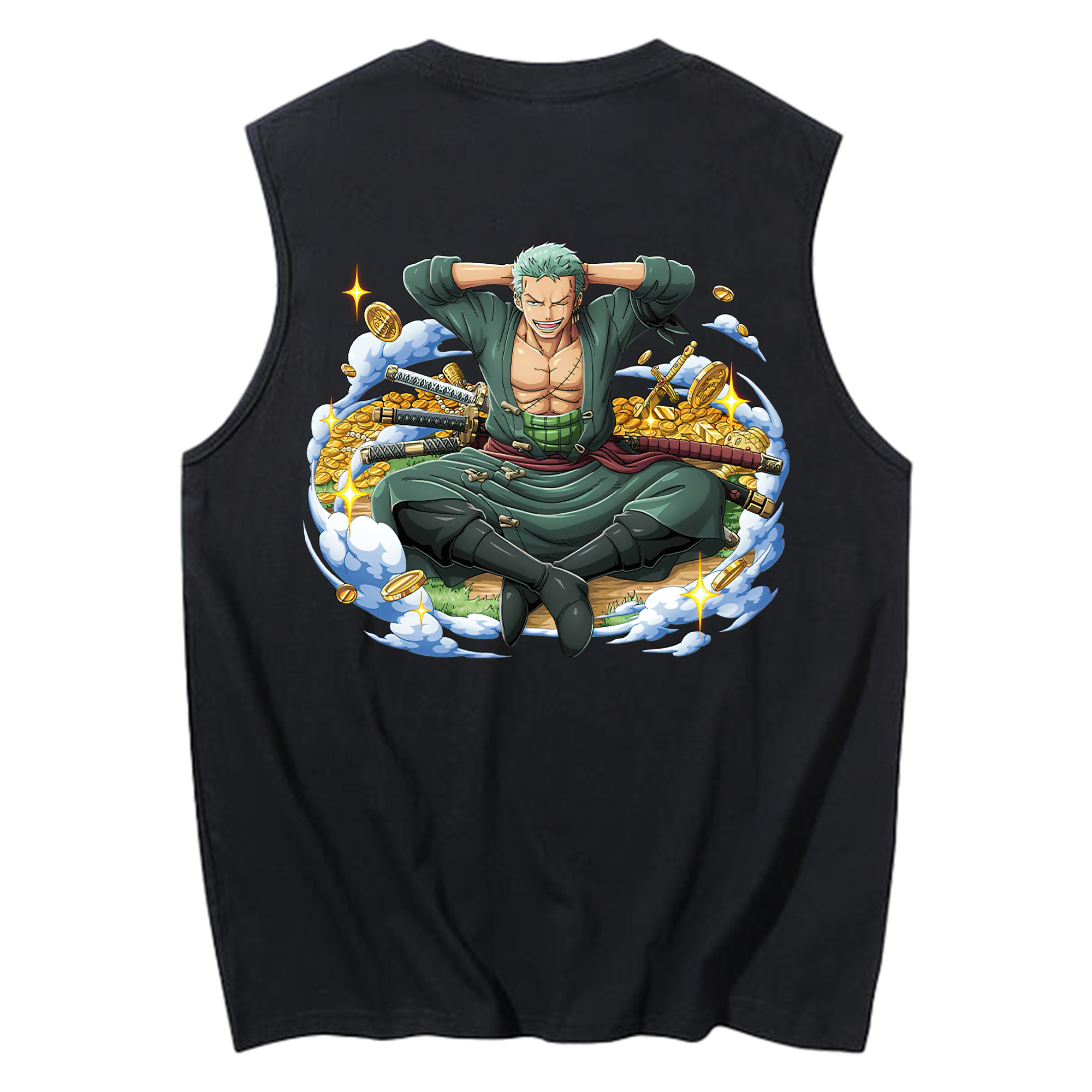 ワンピース ロロノア・ゾロ ONE PIECE Roronoa Zoro コットン100％タンクトップ（背面プリント）