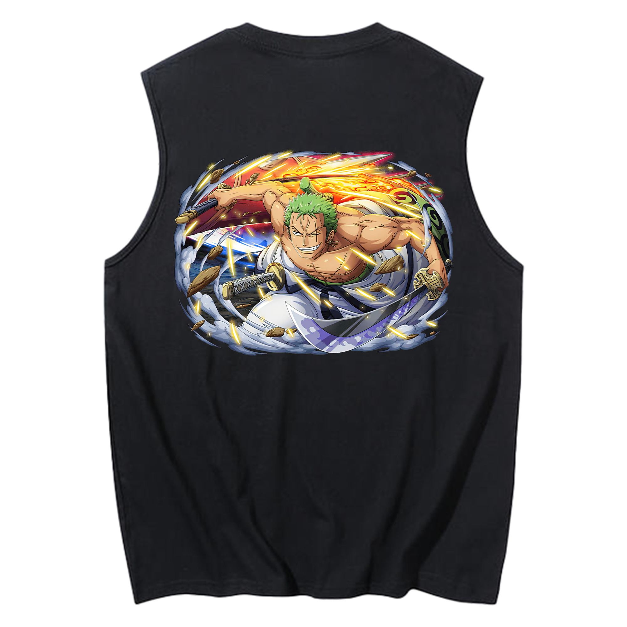 ワンピース ロロノア・ゾロ ONE PIECE Roronoa Zoro コットン100％タンクトップ（背面プリント）