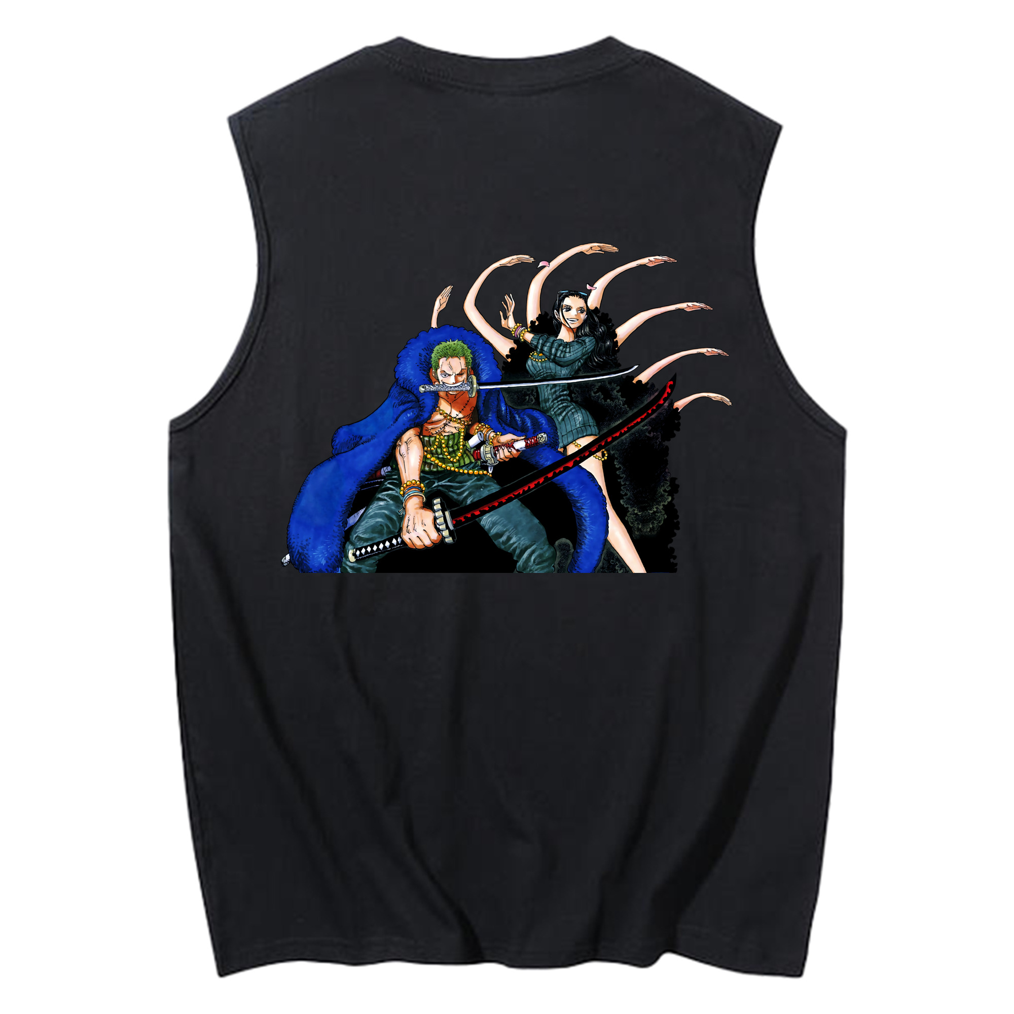 ワンピース ロロノア・ゾロ ONE PIECE Roronoa Zoro コットン100％タンクトップ（背面プリント）
