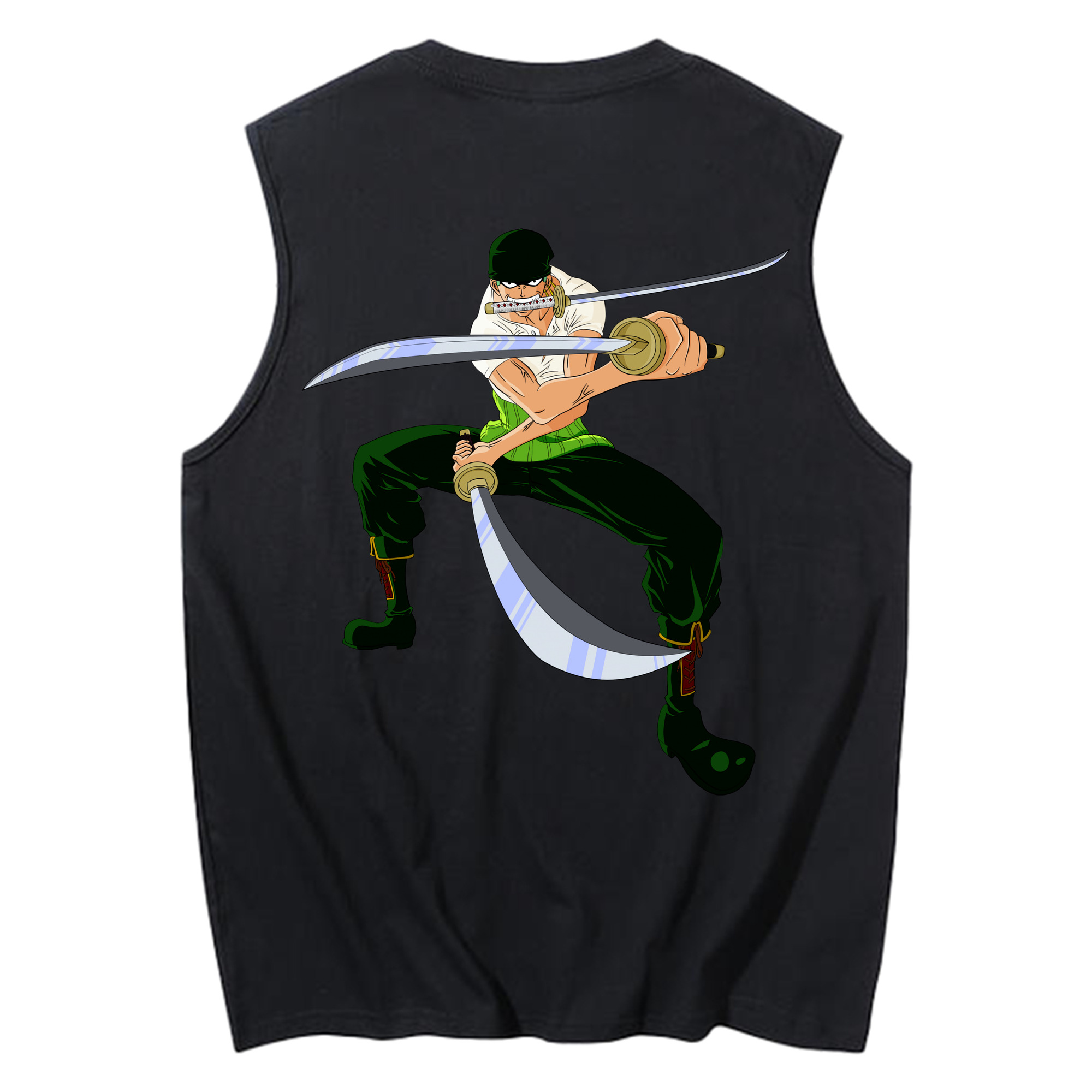 ワンピース ロロノア・ゾロ ONE PIECE Roronoa Zoro コットン100％タンクトップ（背面プリント）