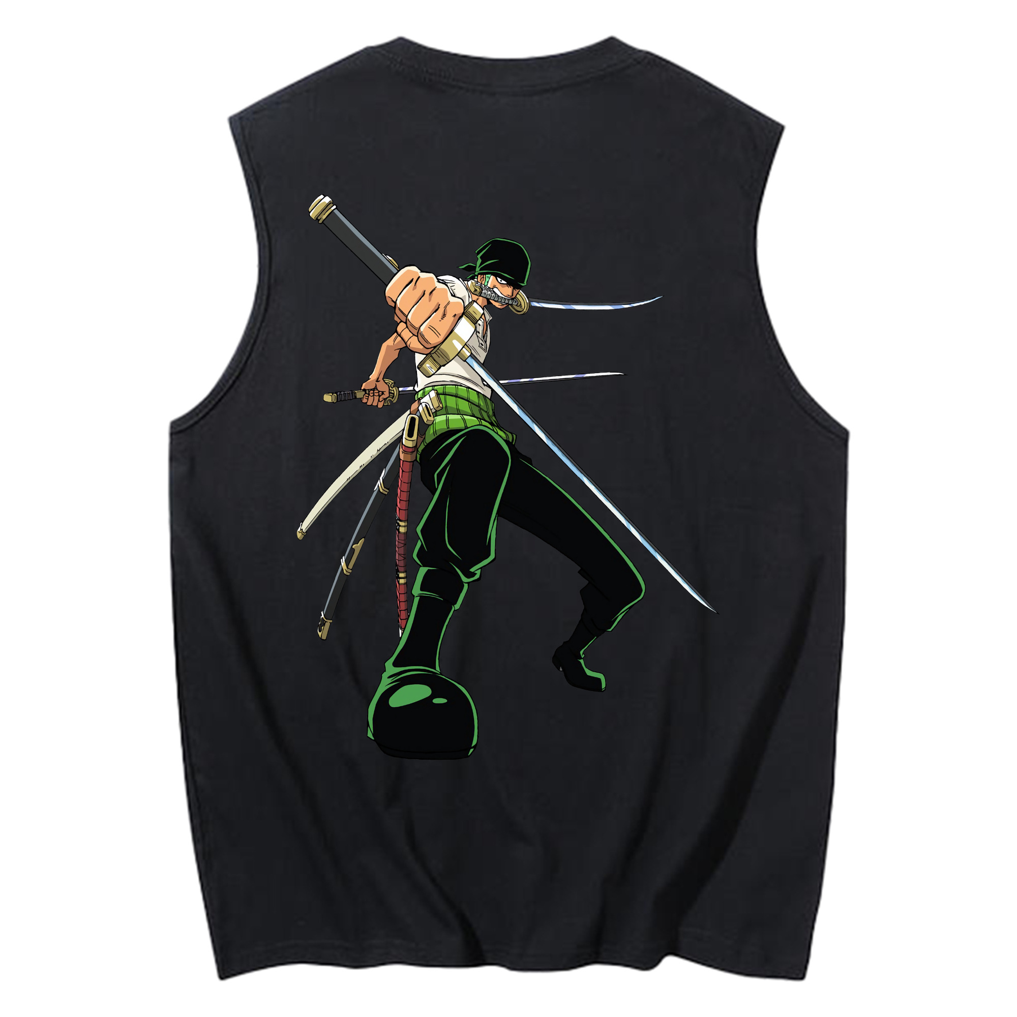 ワンピース ロロノア・ゾロ ONE PIECE Roronoa Zoro コットン100％タンクトップ（背面プリント）