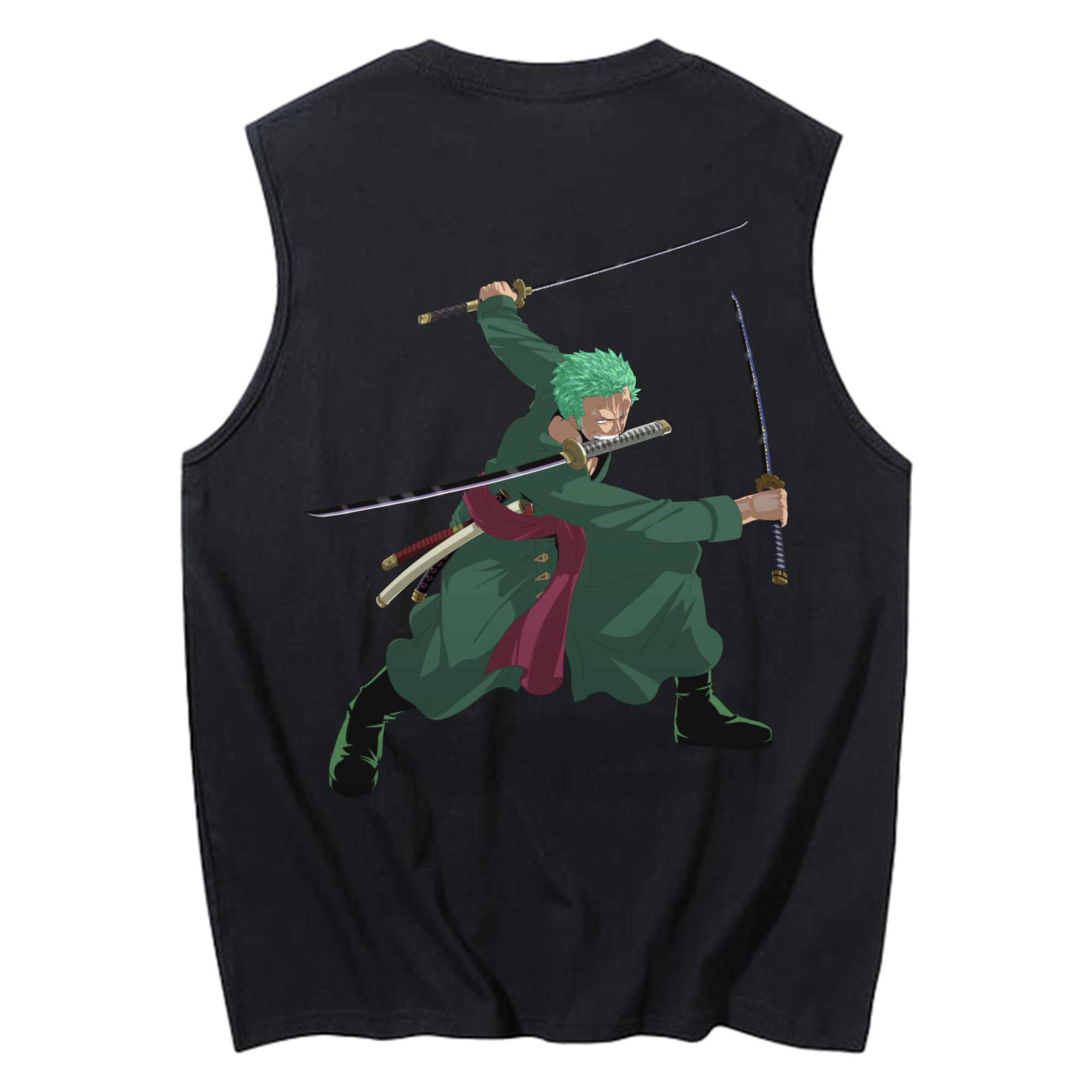 ワンピース ロロノア・ゾロ ONE PIECE Roronoa Zoro コットン100％タンクトップ（背面プリント）