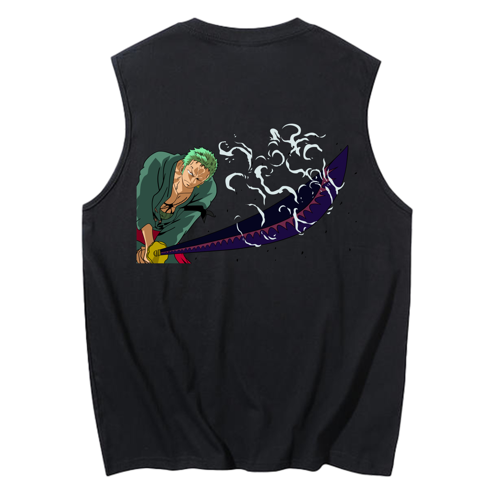 ワンピース ロロノア・ゾロ ONE PIECE Roronoa Zoro コットン100％タンクトップ（背面プリント）